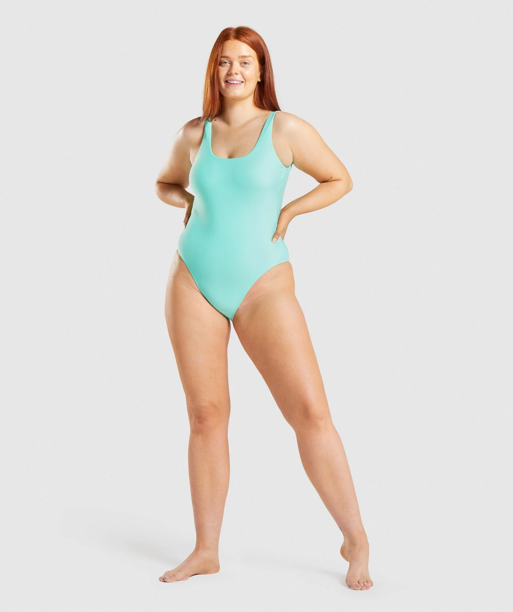 Gymshark Open Back Swimsuit - Turquoise - Image 4