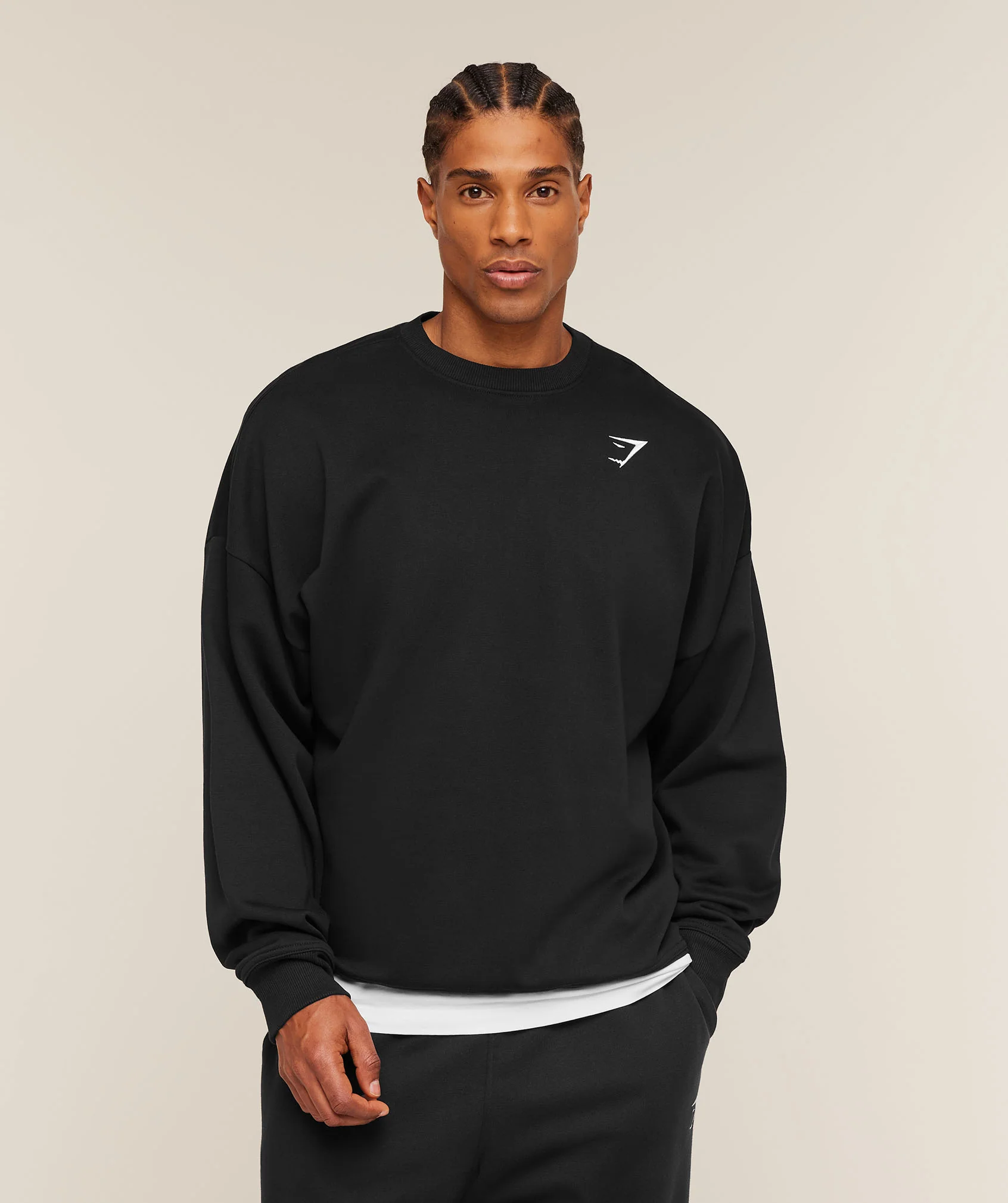 Gymshark Oversized Crest Crew - Black