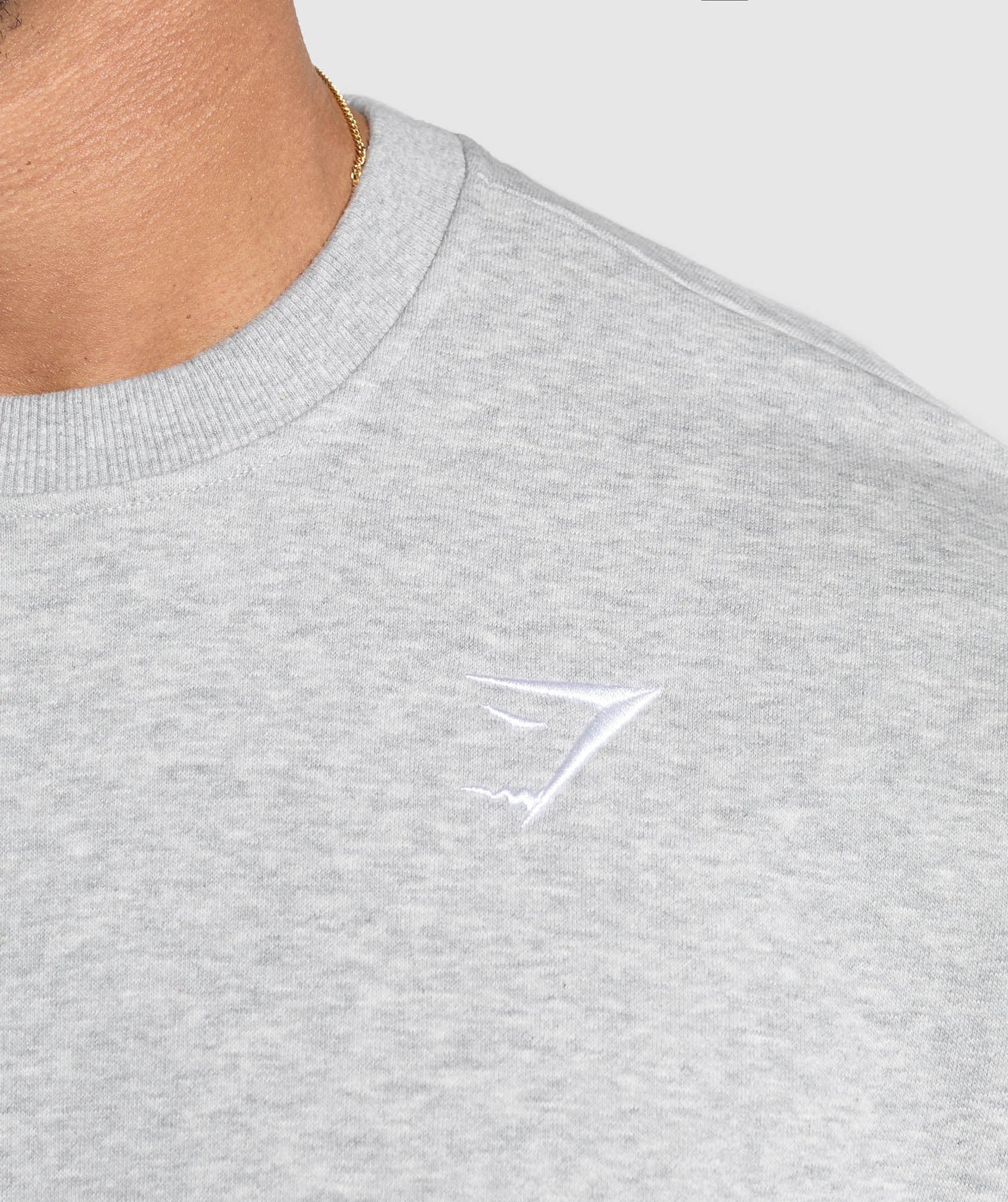 Gymshark Oversized Crest Crew - Light Grey Core Marl - Image 5