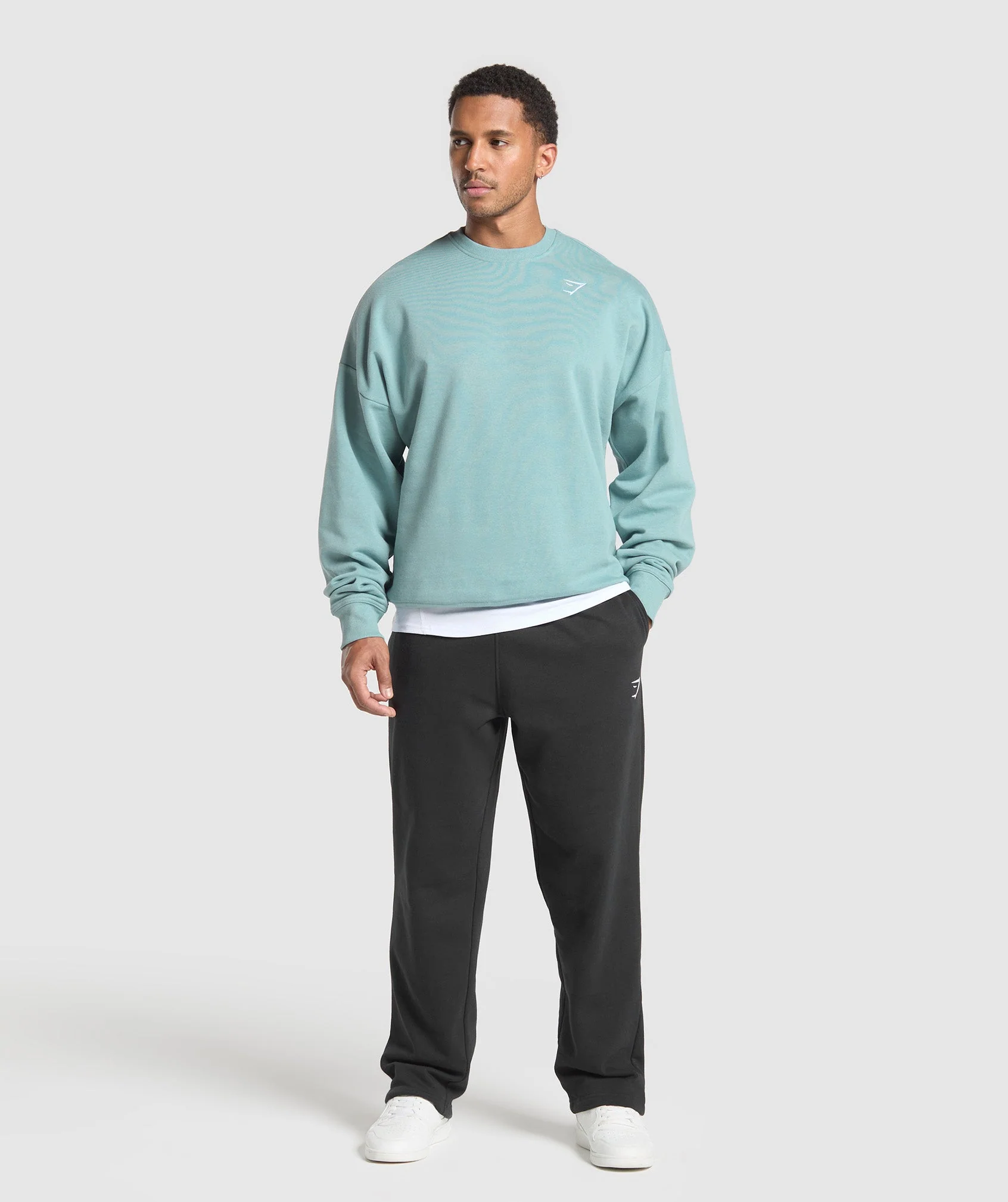 Gymshark Oversized Crest Crew - Rest Blue - Image 3