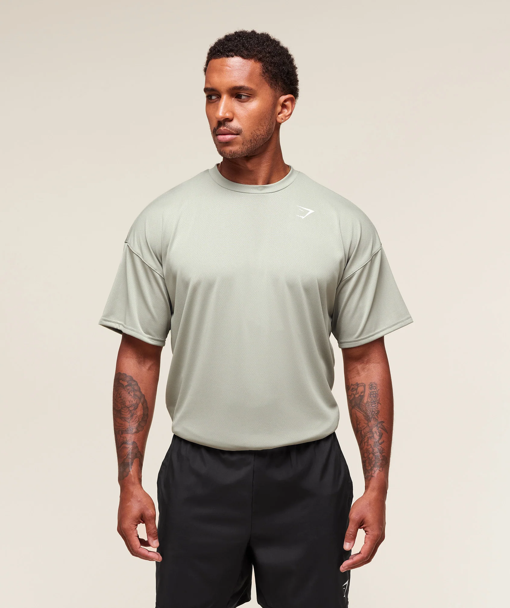 Gymshark Arrival Oversized T-Shirt - Stone Grey - Image 4