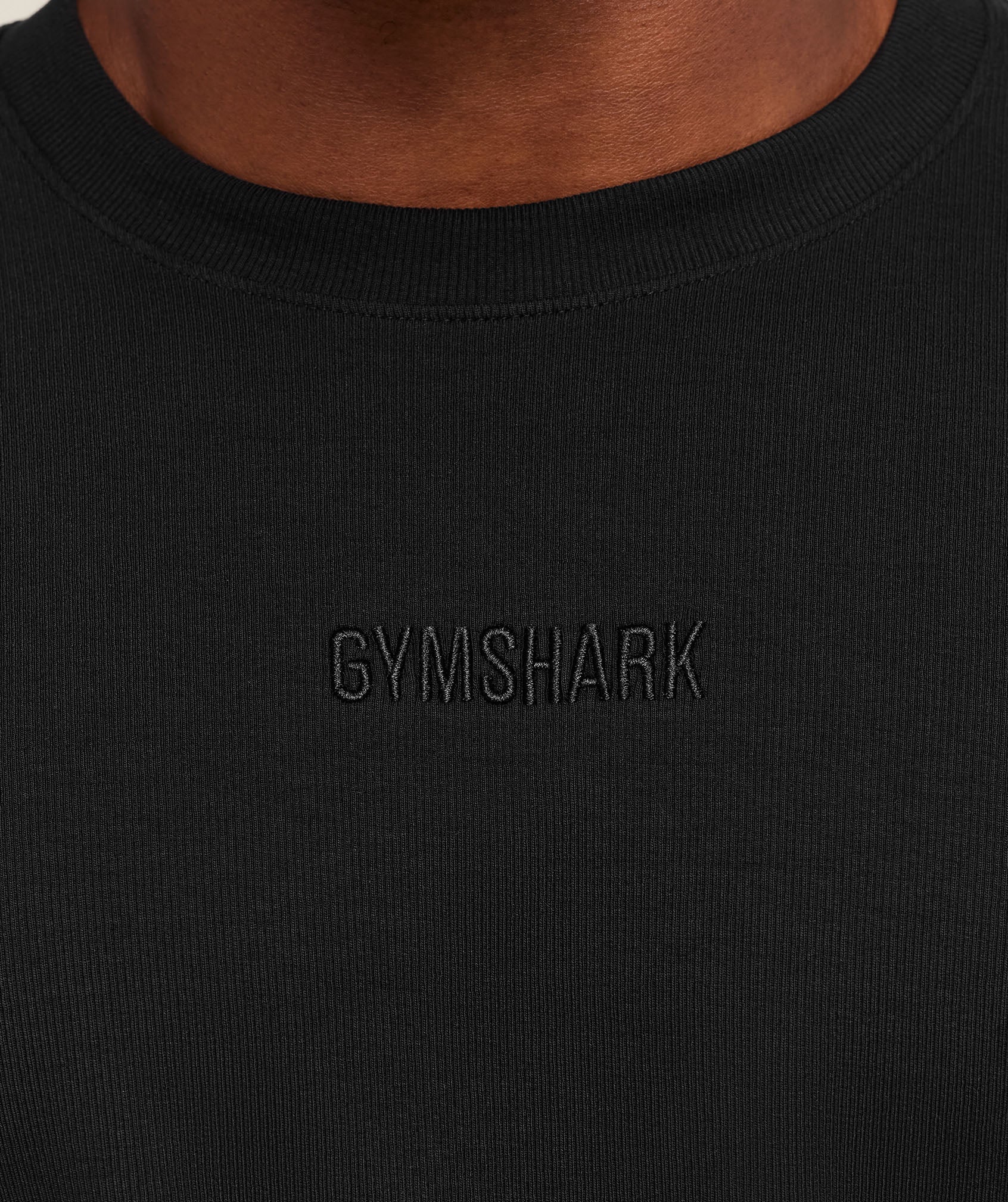 Gymshark Oversized Premium Ribbed T-Shirt - Black - Image 6