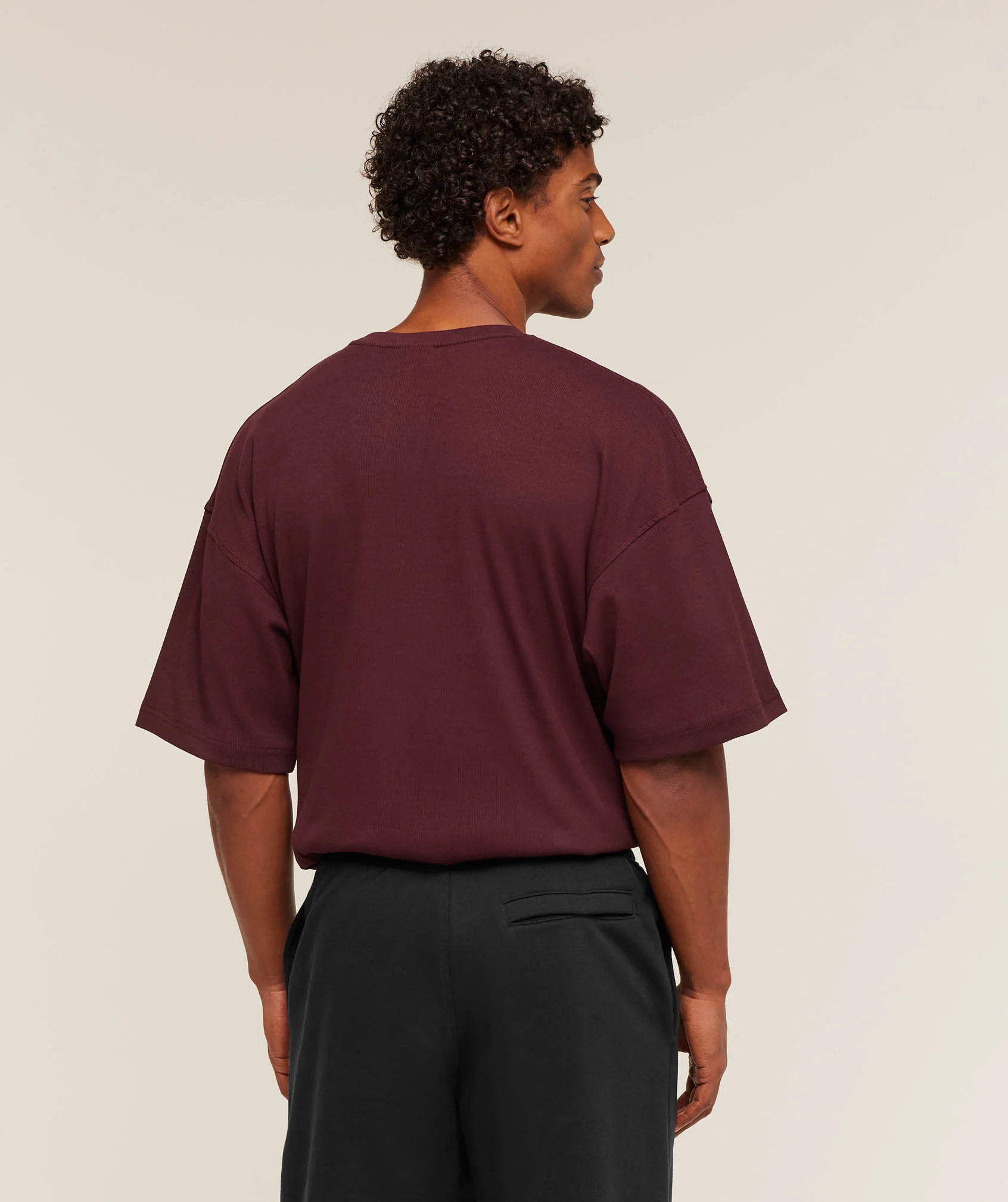 Gymshark Oversized Premium Ribbed T-Shirt - Rich Maroon - Image 2