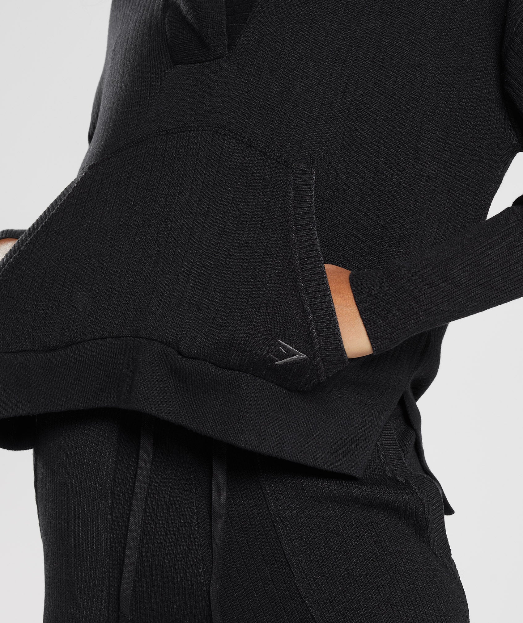 Gymshark Pause Knitwear Hoodie - Black/Onyx Grey - Image 7