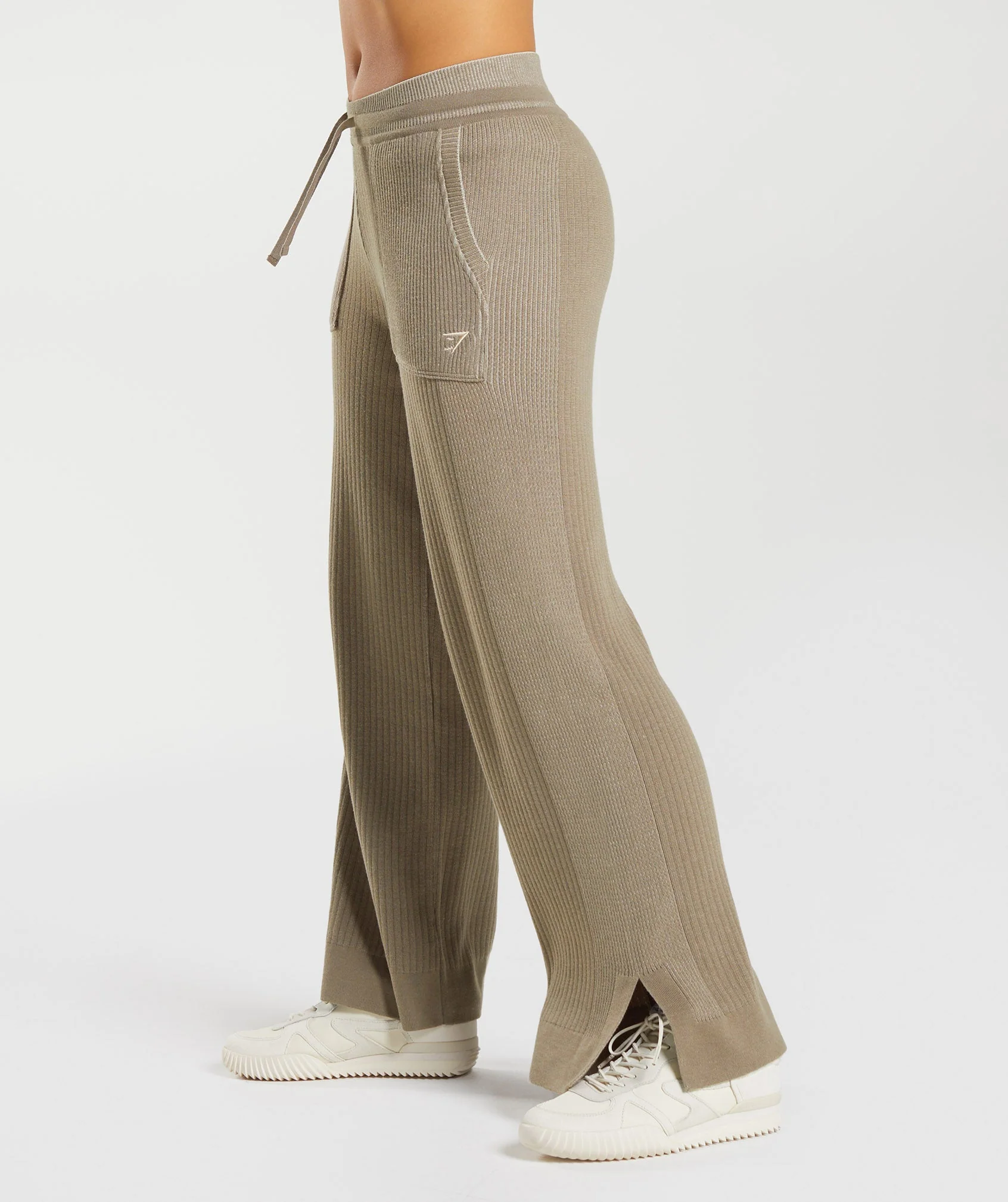 Gymshark Pause Knitwear Pants - Cement Brown/Pebble Grey - Image 4