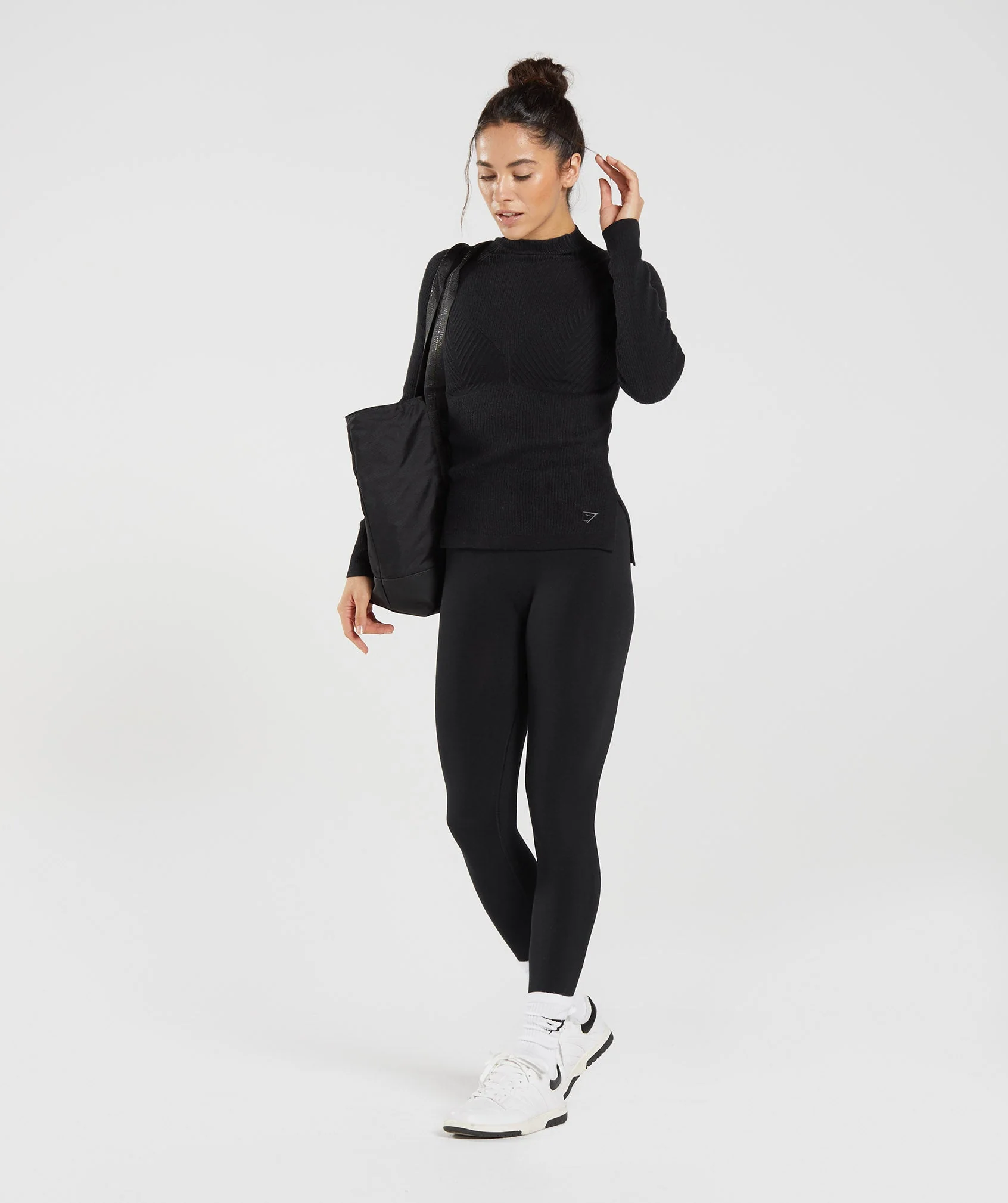 Gymshark Pause Knitwear Long Sleeve Top - Black/Onyx Grey - Image 5