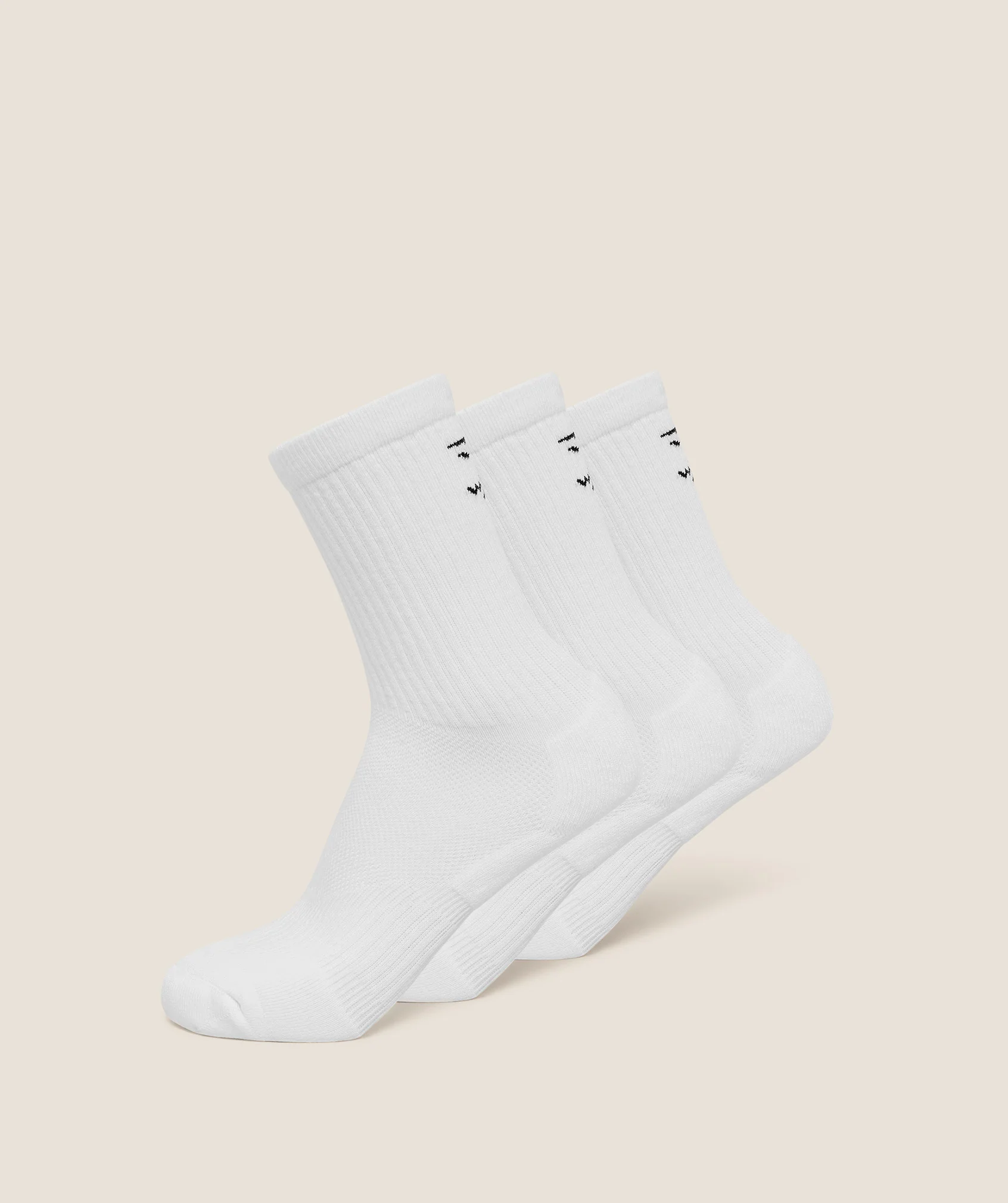 Gymshark Performance Crew Socks 3pk - GS White
