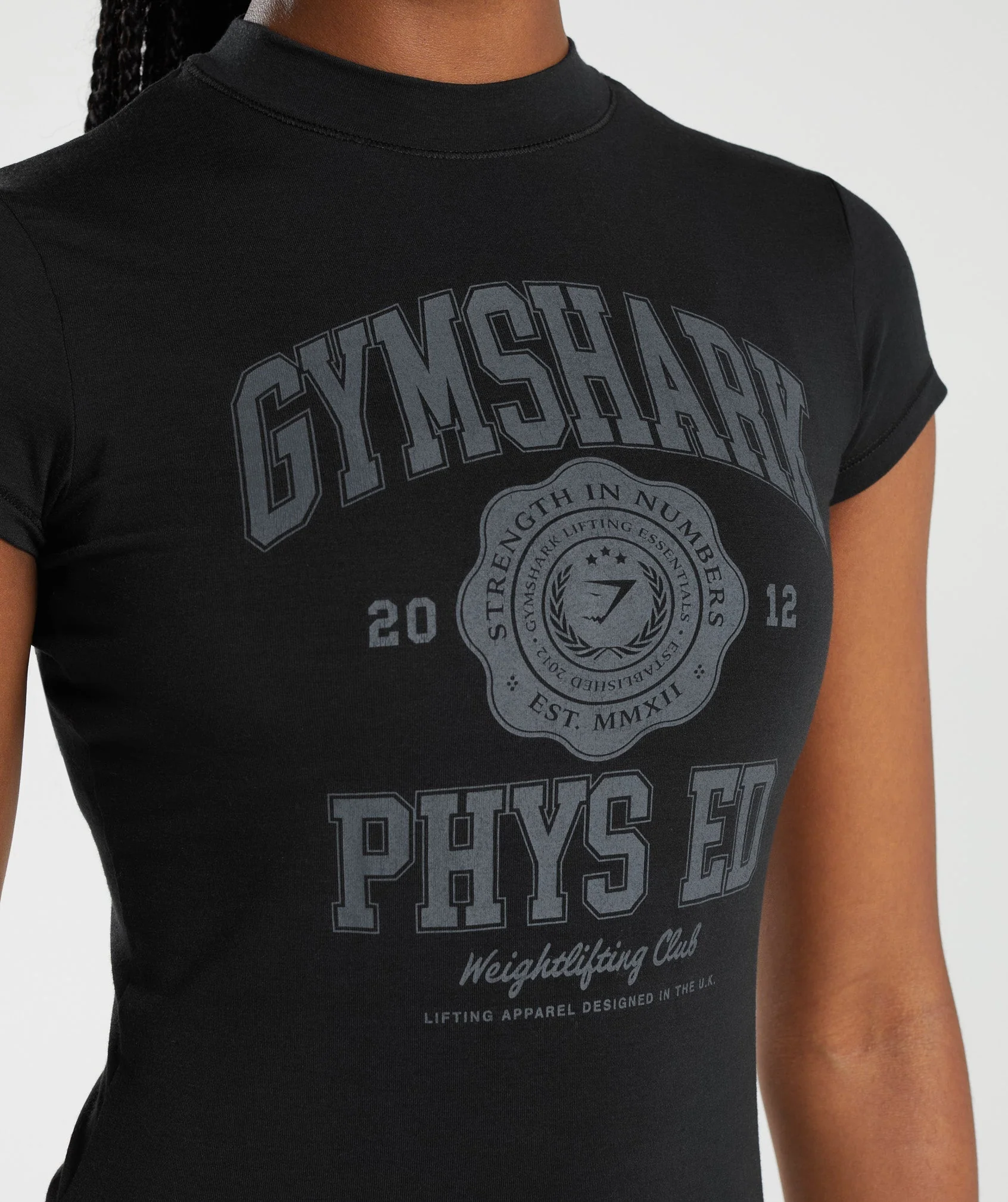 Gymshark Phys Ed Graphic Body Fit T-Shirt - Black - Image 5