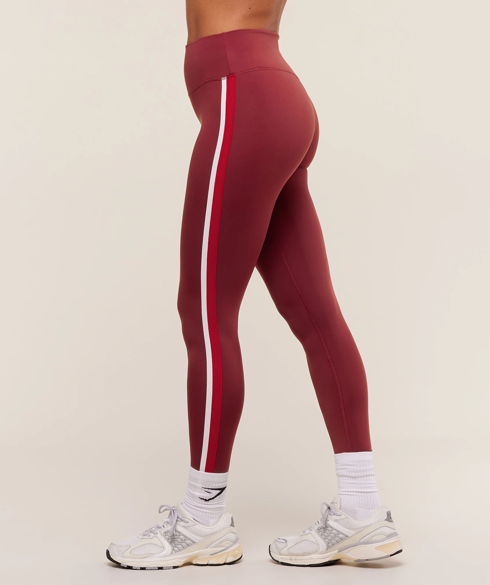 Gymshark Piping Leggings - Sets Red/Carmine Red/Soft White - Image 2