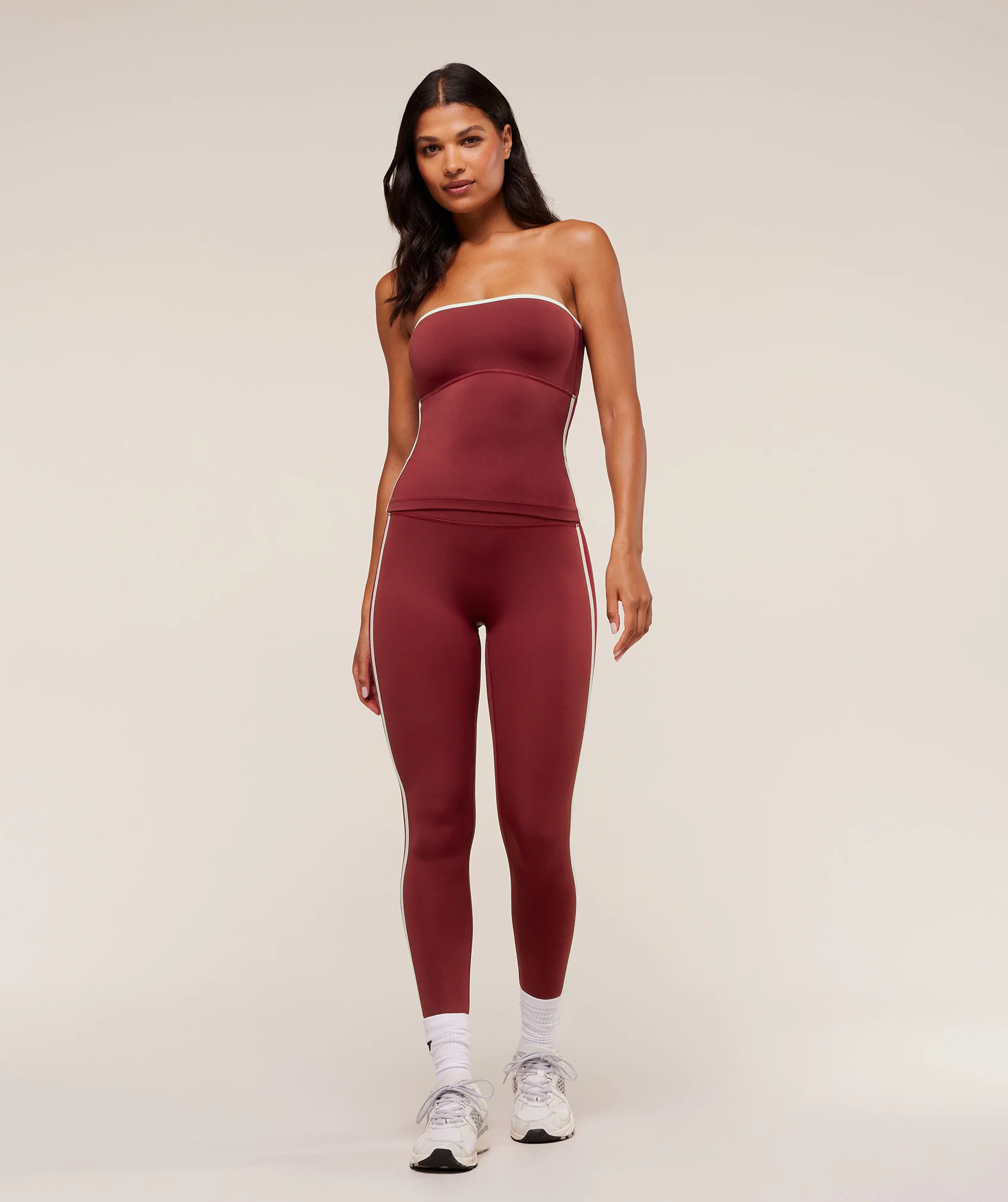 Gymshark Piping Leggings - Sets Red/Carmine Red/Soft White - Image 4