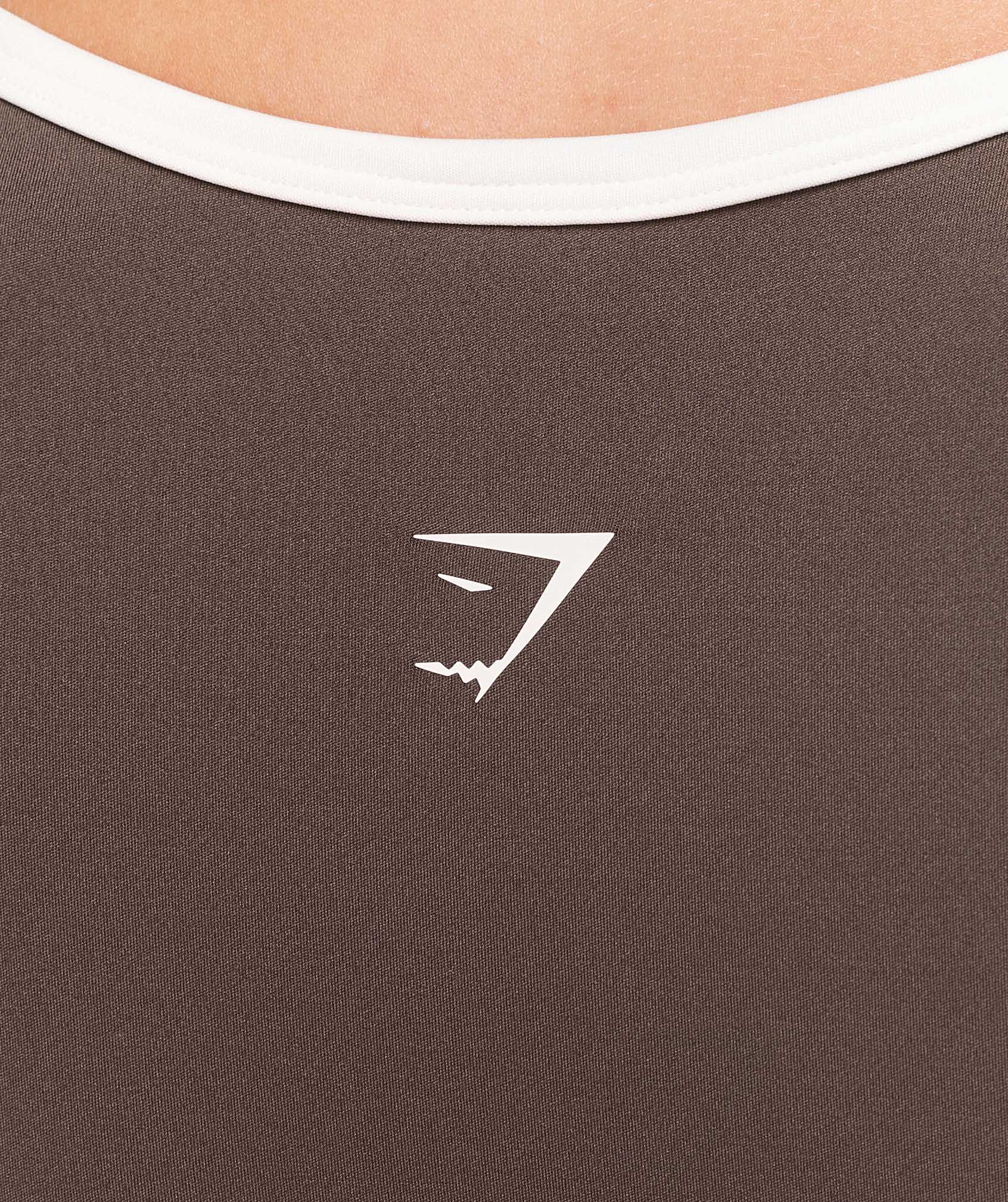 Gymshark Piping Long Sleeve Crop Top - Walnut Brown/Chestnut Pink/Soft White - Image 6
