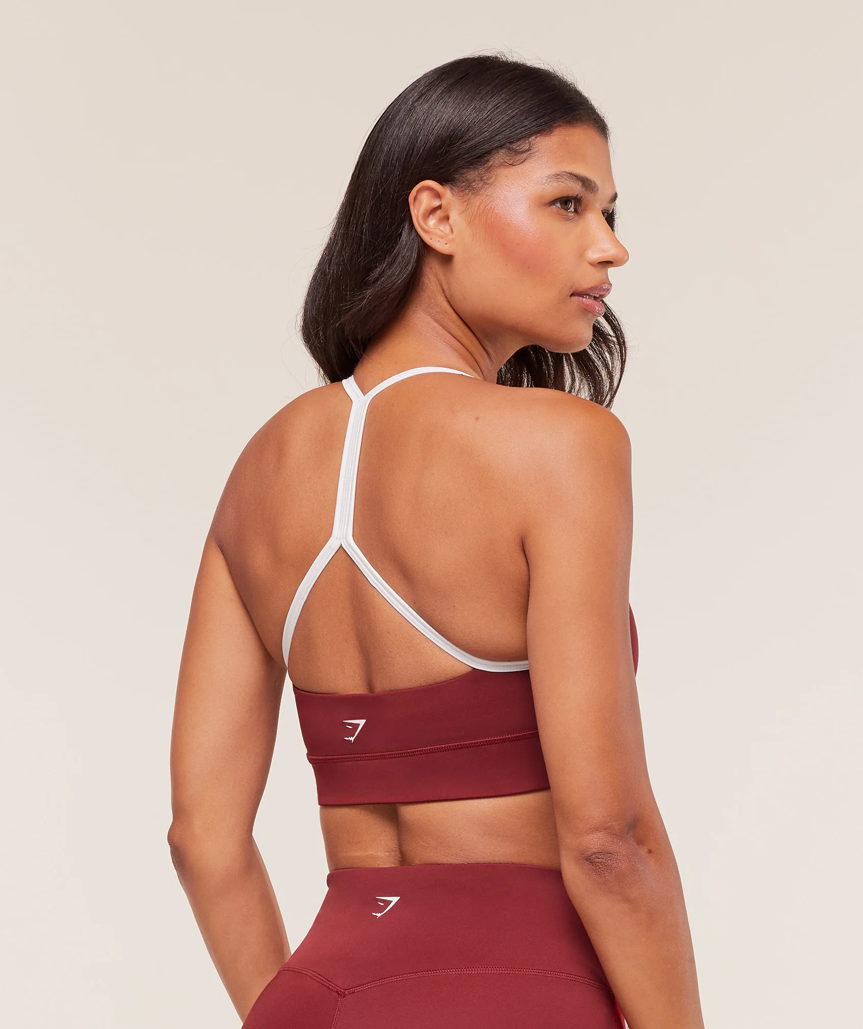 Gymshark Piping Sports Bra - Sets Red/Carmine Red/Soft White - Image 2