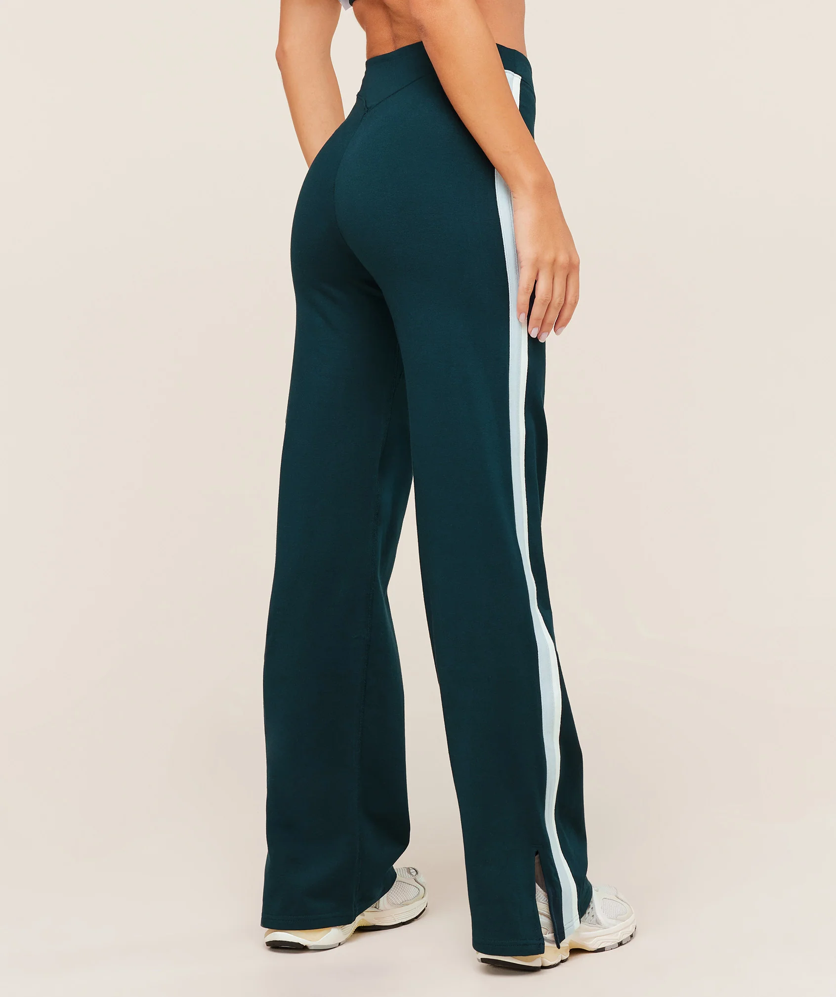 Gymshark Piping Wide Leg Pants - Deep Petrol Blue/Smoke Blue/Soft White - Image 2