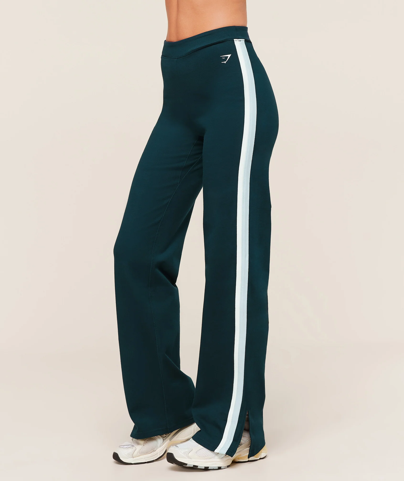Gymshark Piping Wide Leg Pants - Deep Petrol Blue/Smoke Blue/Soft White - Image 3