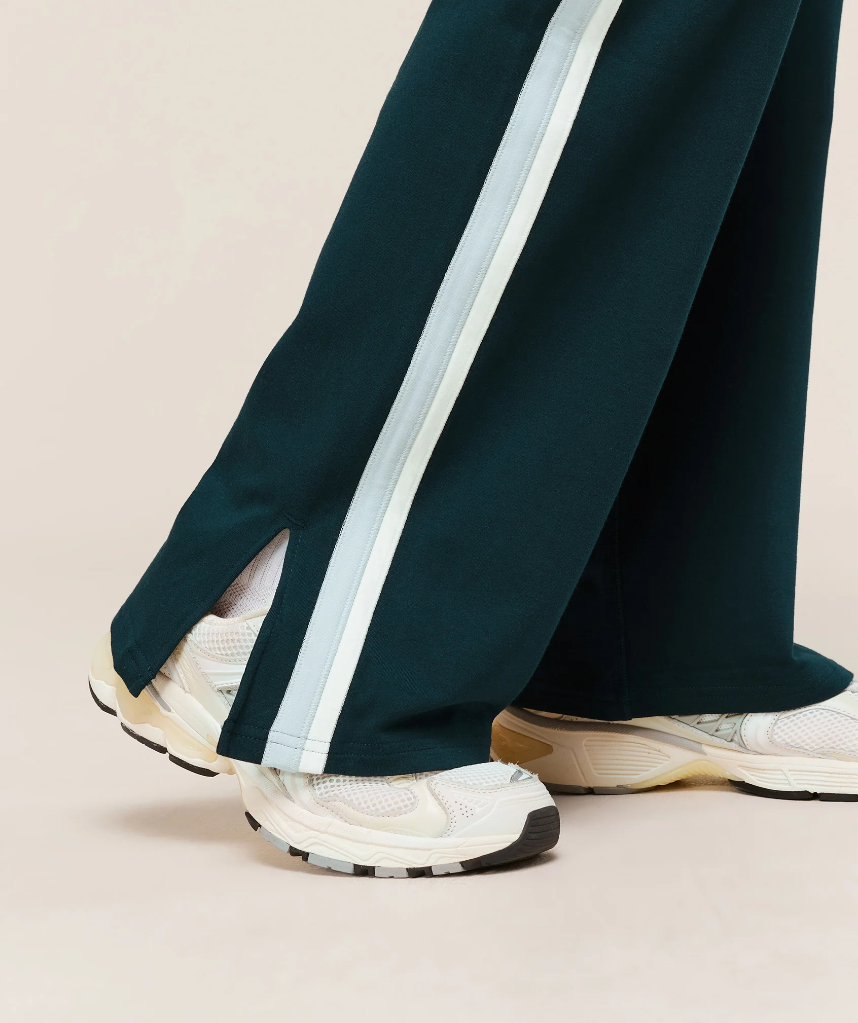 Gymshark Piping Wide Leg Pants - Deep Petrol Blue/Smoke Blue/Soft White - Image 6