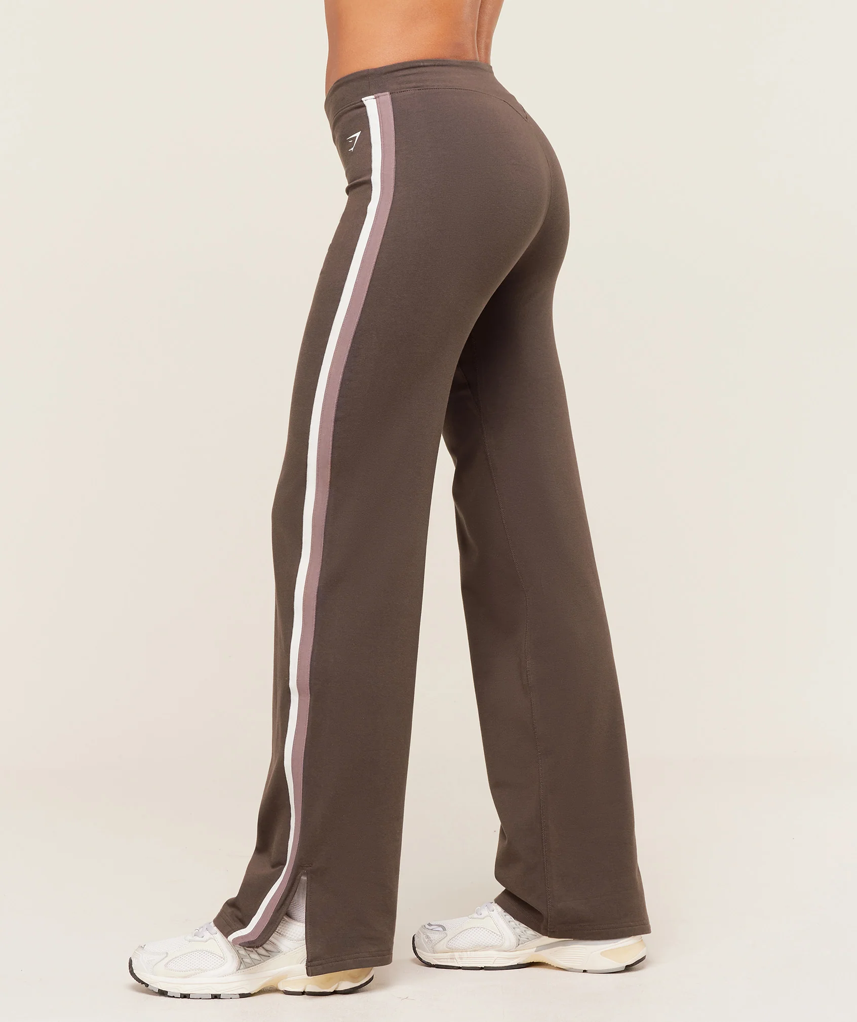 Gymshark Piping Wide Leg Pants - Walnut Brown/Chestnut Pink/Soft White - Image 3