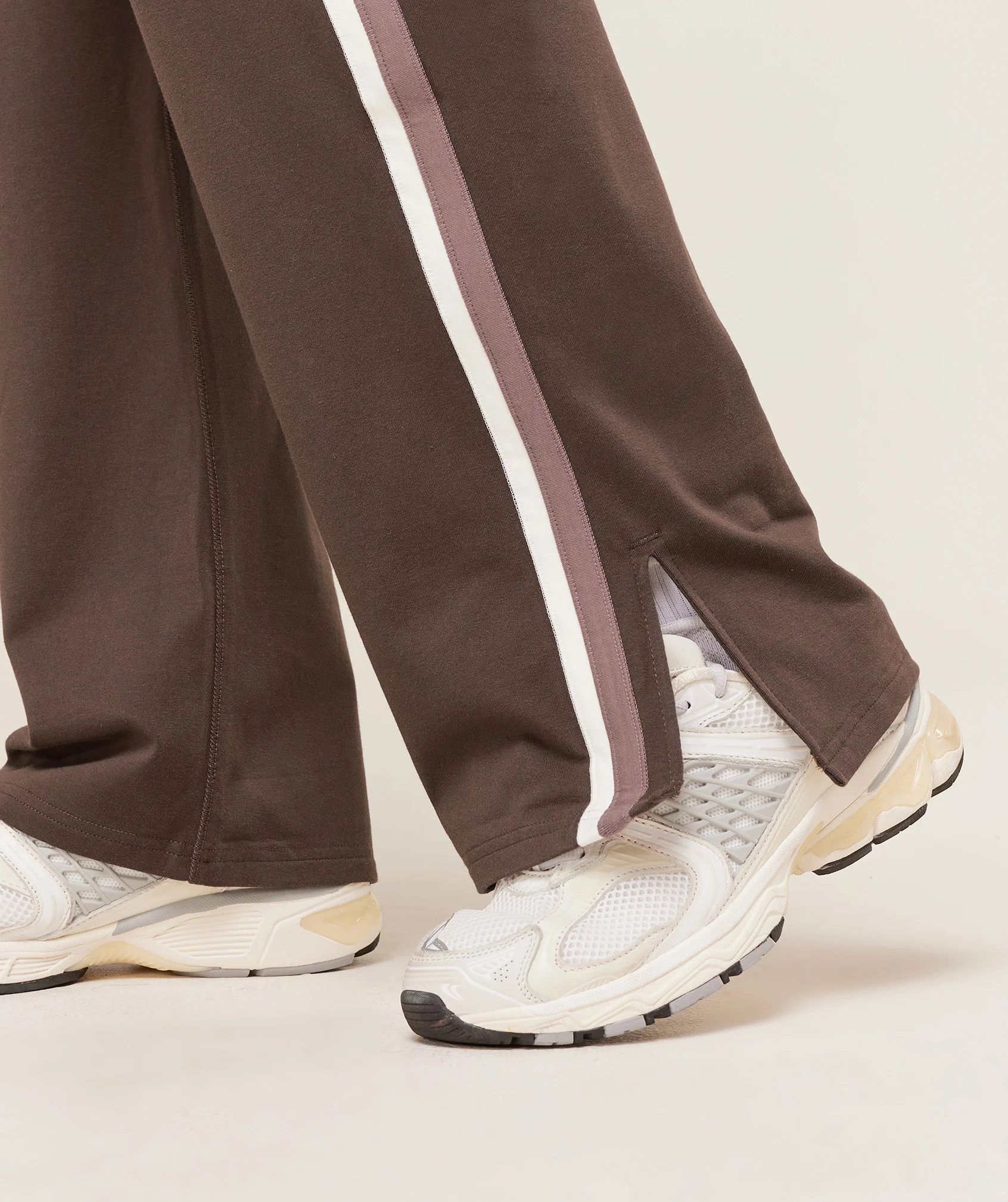 Gymshark Piping Wide Leg Pants - Walnut Brown/Chestnut Pink/Soft White - Image 6