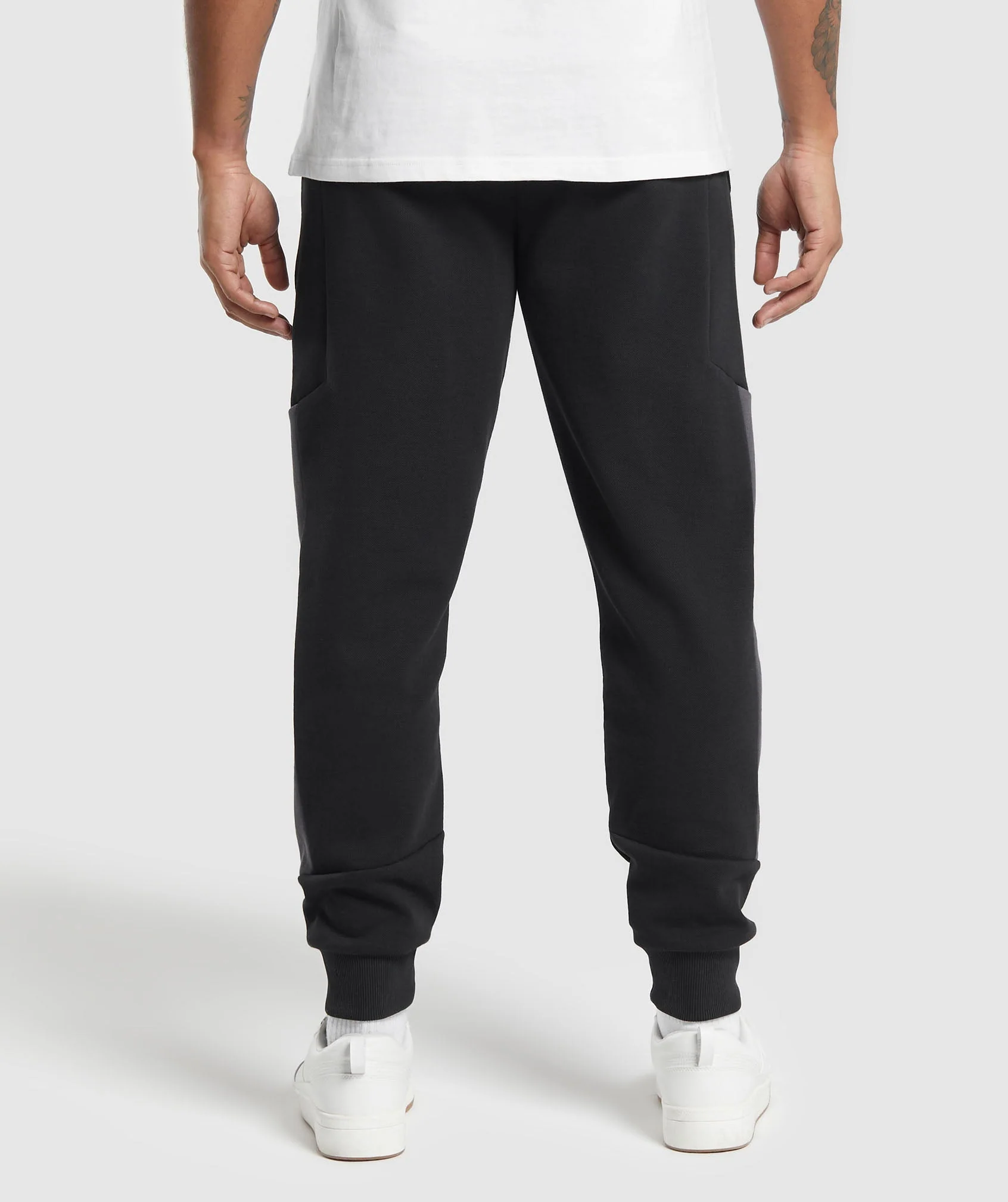 Gymshark Pique Joggers - Black/Onyx Grey - Image 3