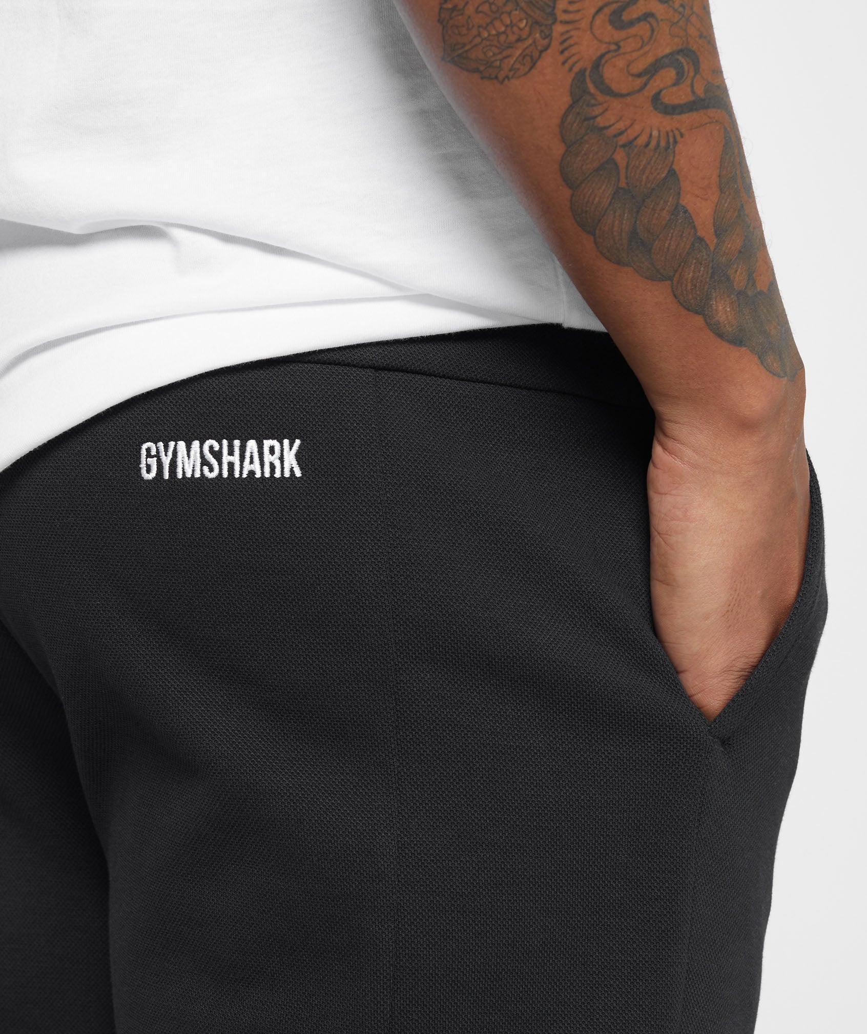 Gymshark Pique Joggers - Black/Onyx Grey - Image 7