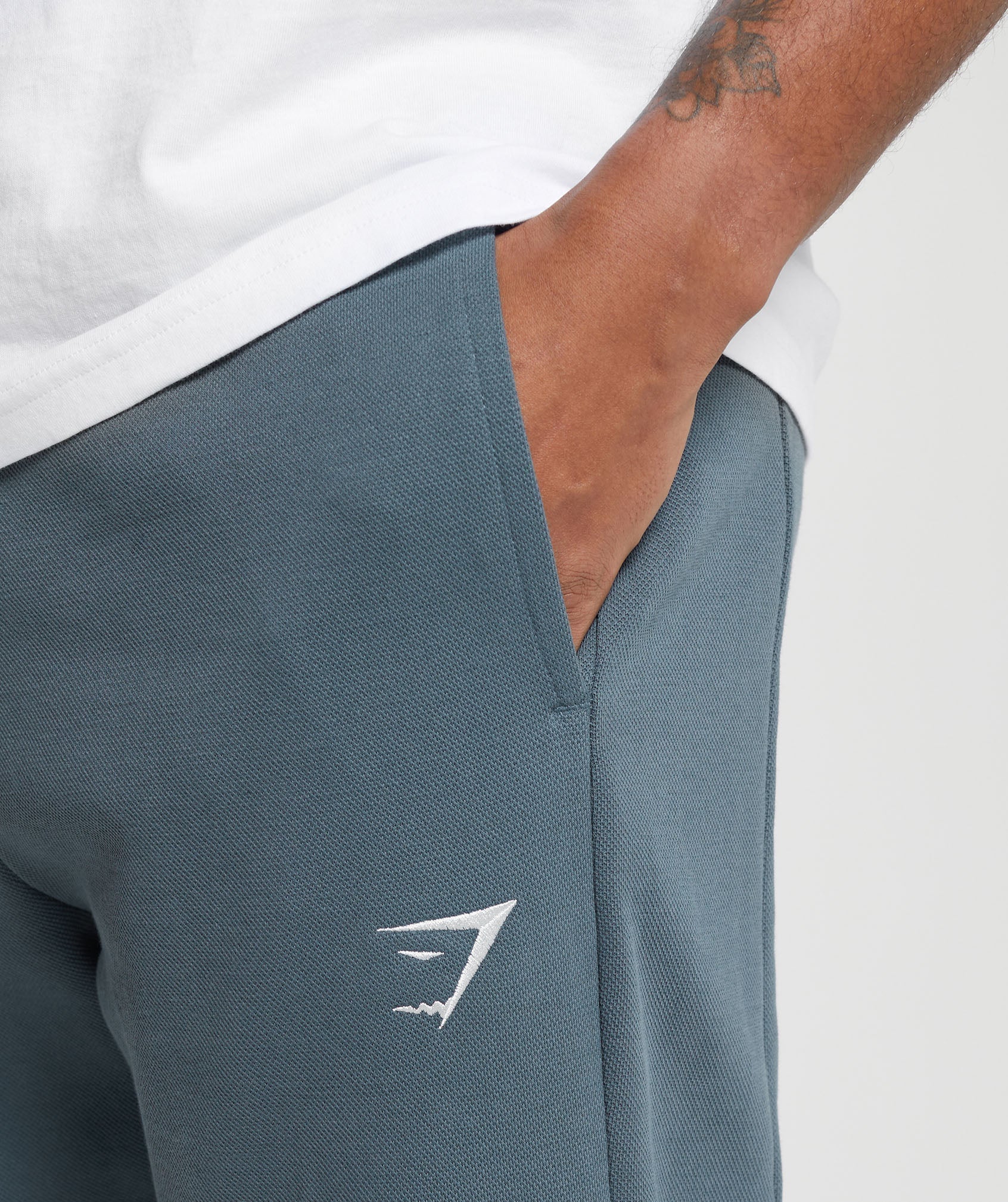 Gymshark Pique Joggers - Titanium Blue/Fresh Blue - Image 6