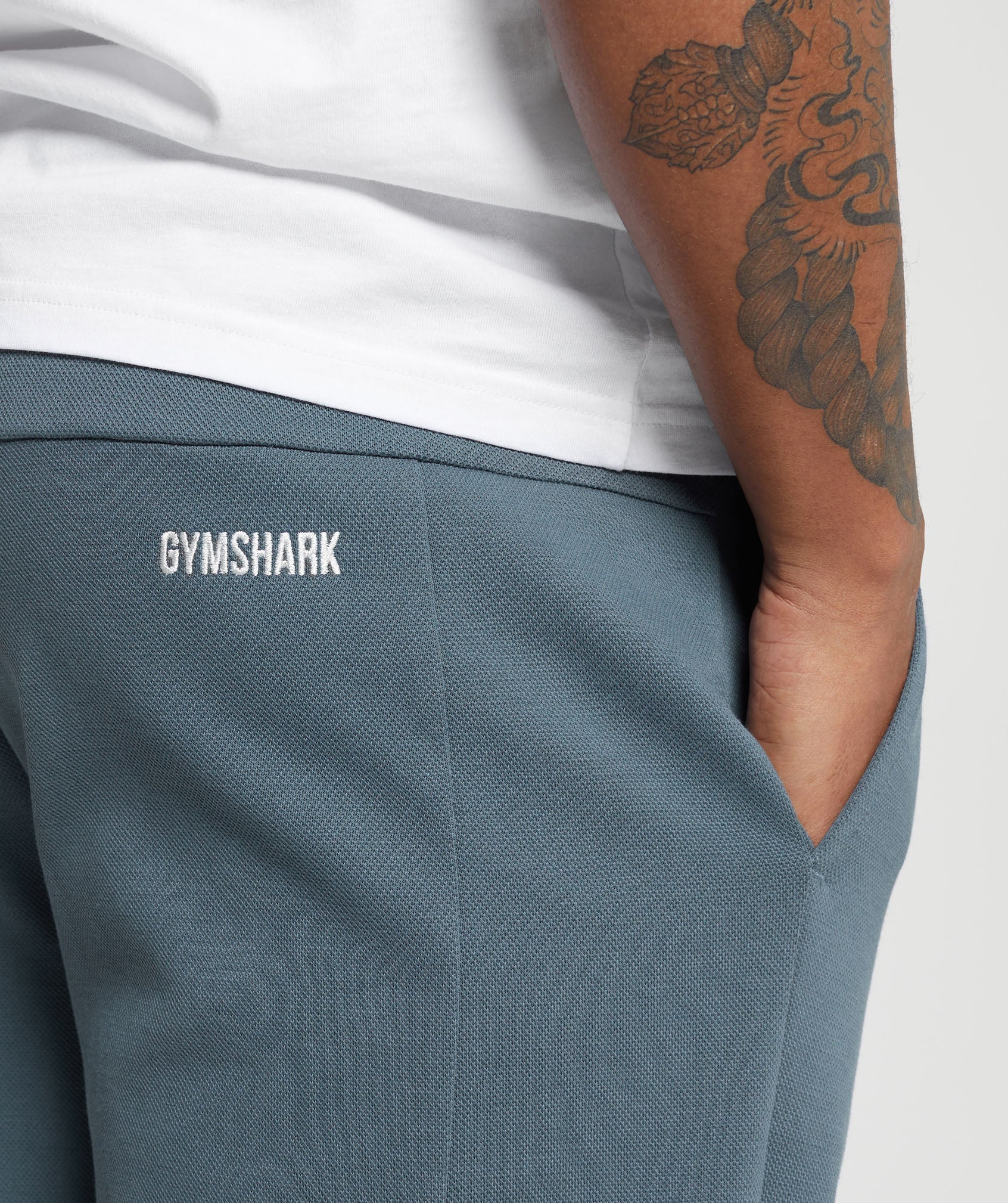 Gymshark Pique Joggers - Titanium Blue/Fresh Blue - Image 8