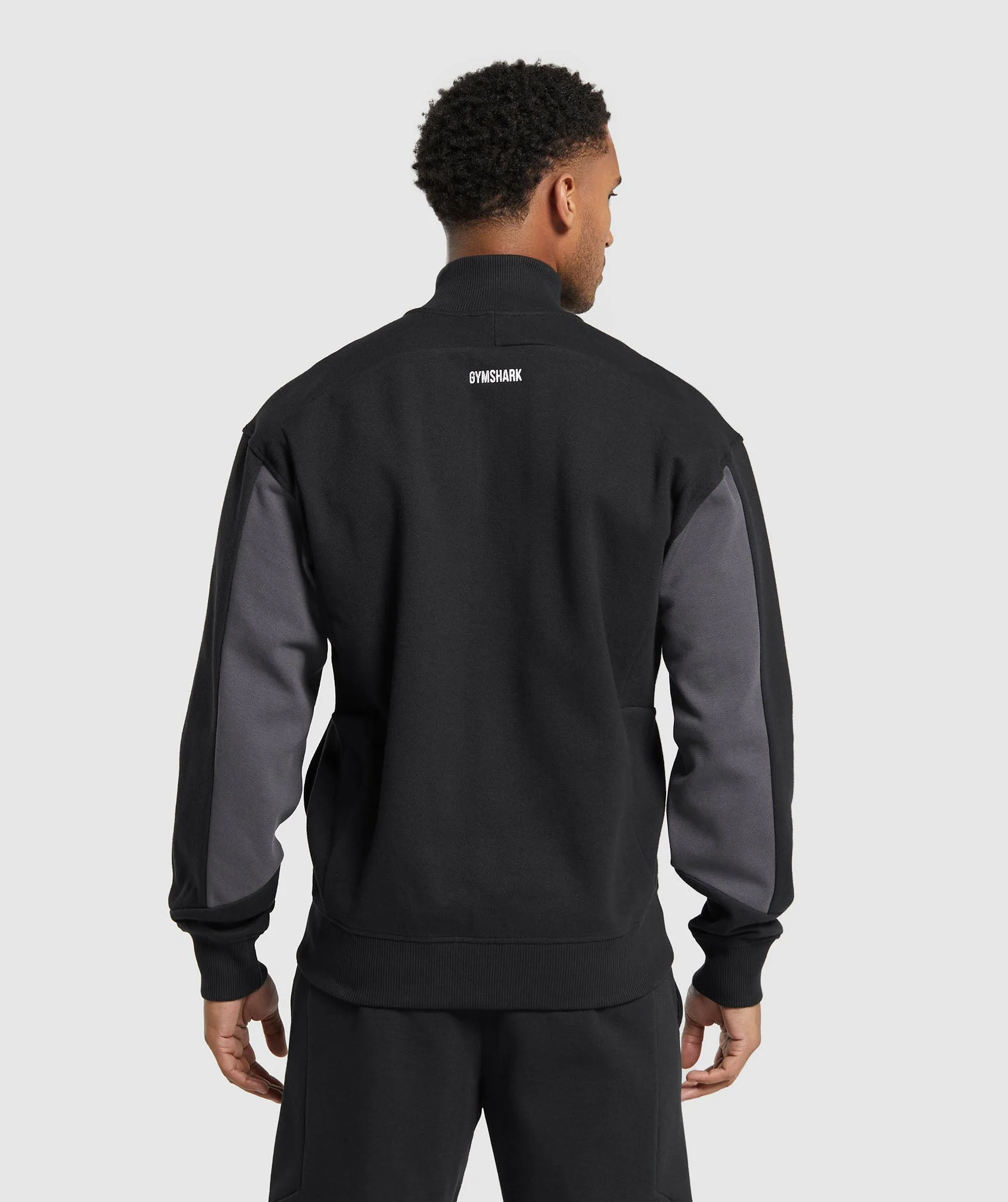 Gymshark Pique Track Jacket - Black/Onyx Grey - Image 2