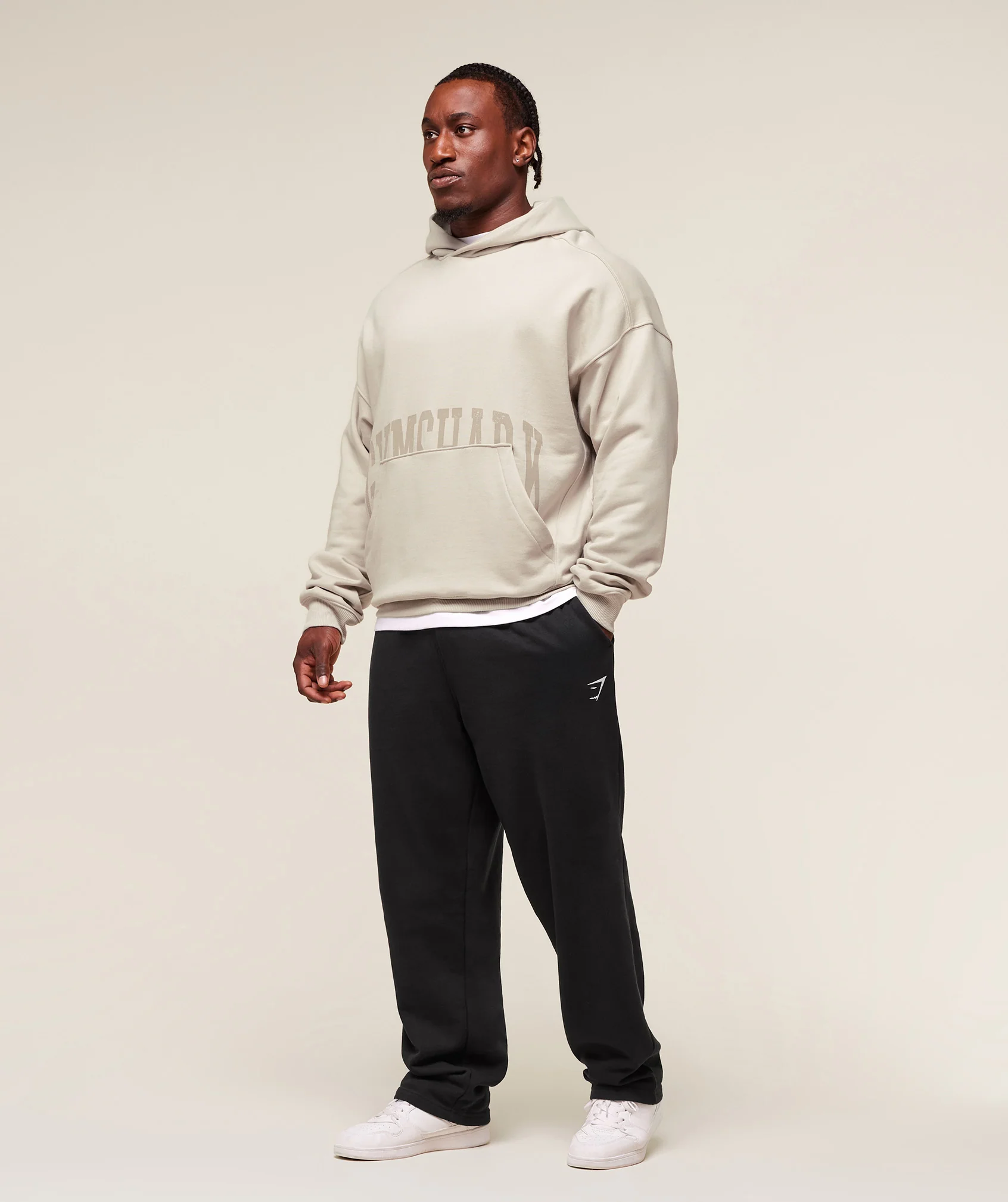 Gymshark Pocket Graphic Hoodie - Pebble Grey - Image 4