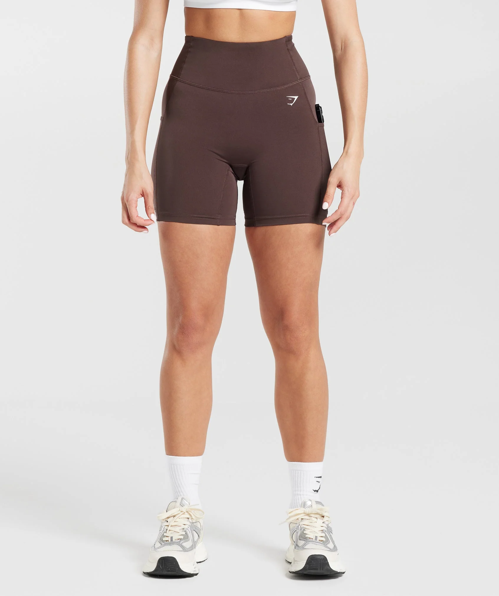 Gymshark Pocket Shorts - Chocolate Brown - Image 2