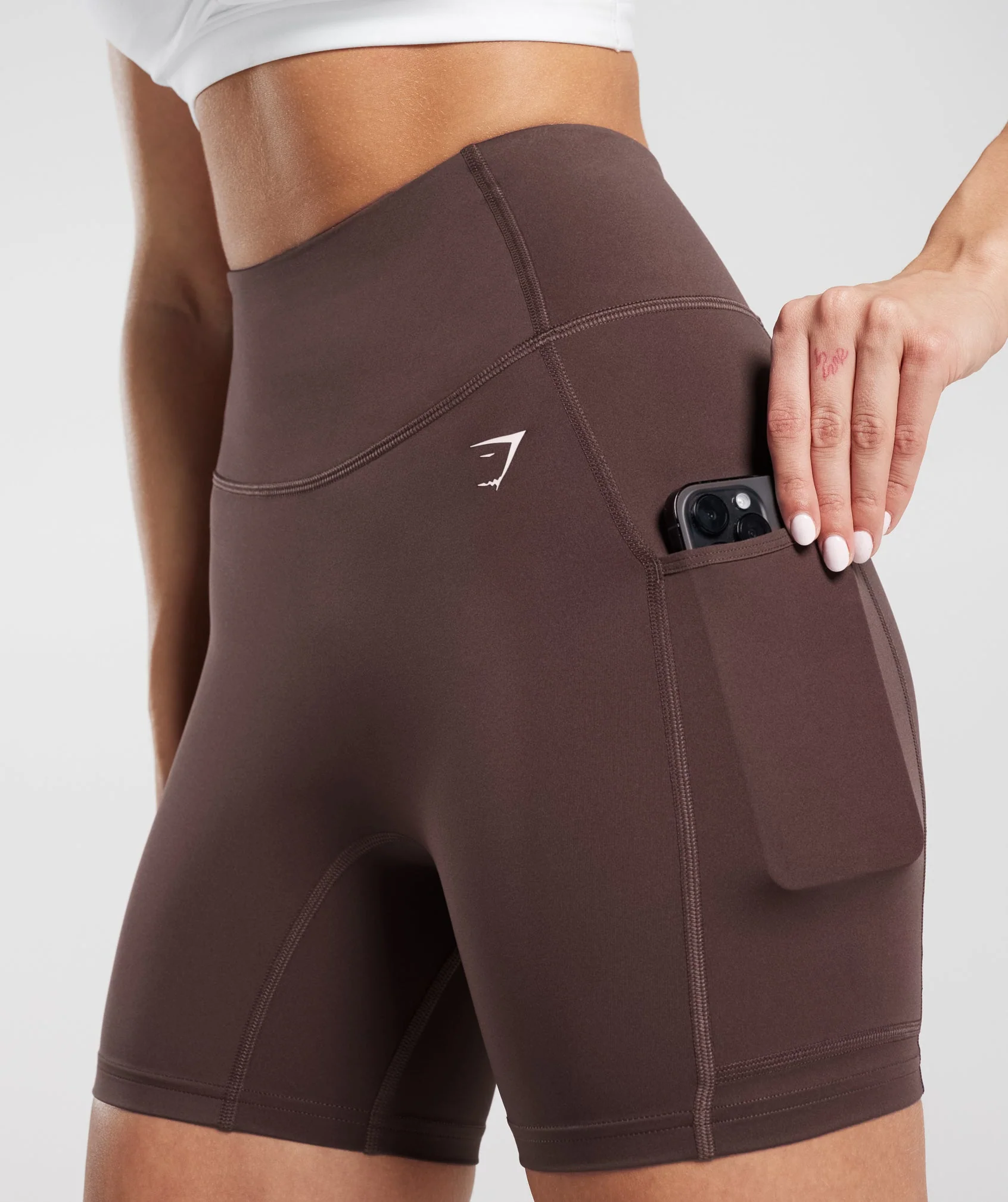 Gymshark Pocket Shorts - Chocolate Brown - Image 5