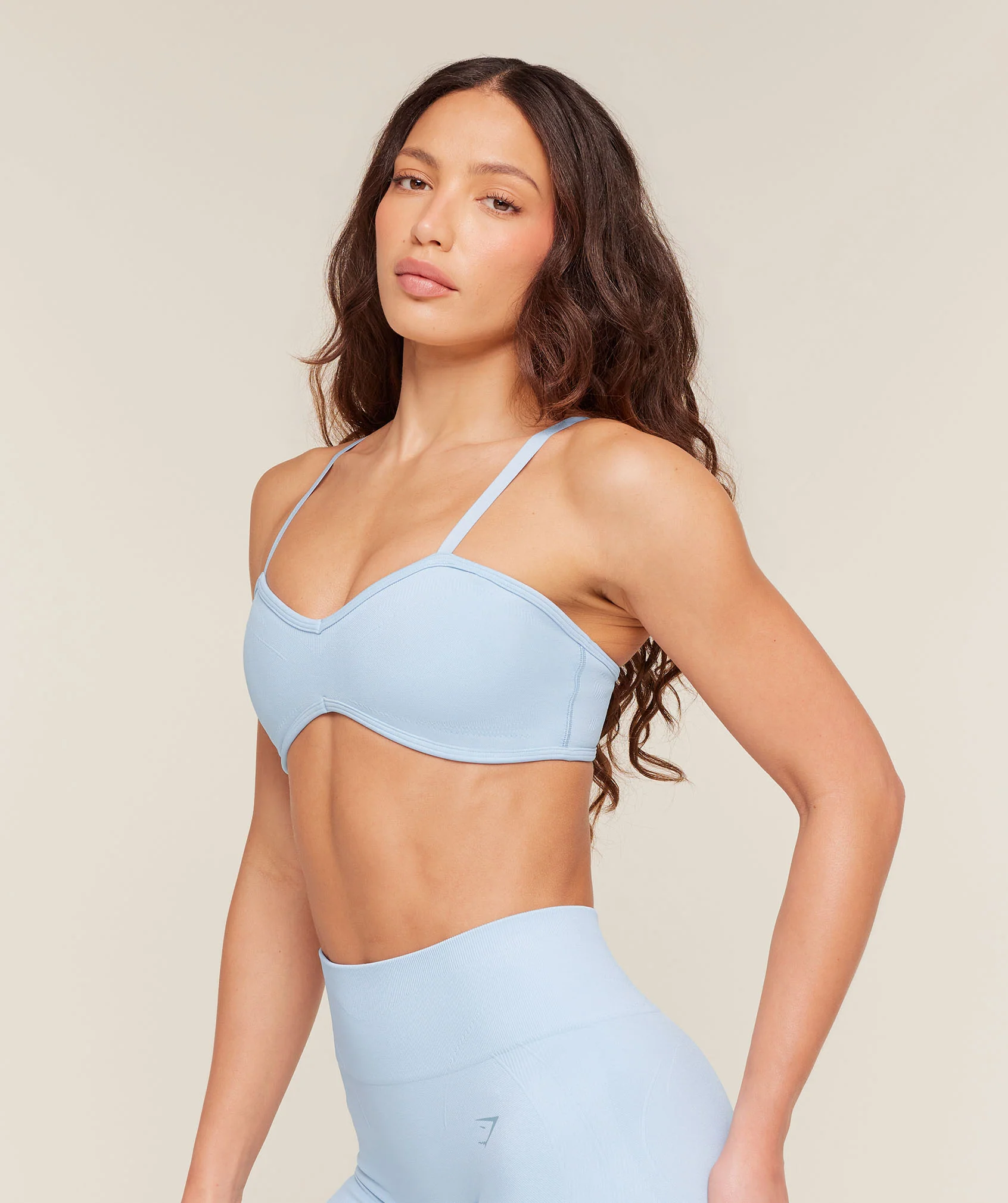 Gymshark Poise Light Support Seamless Sports Bra - Chilled Blue - Image 3