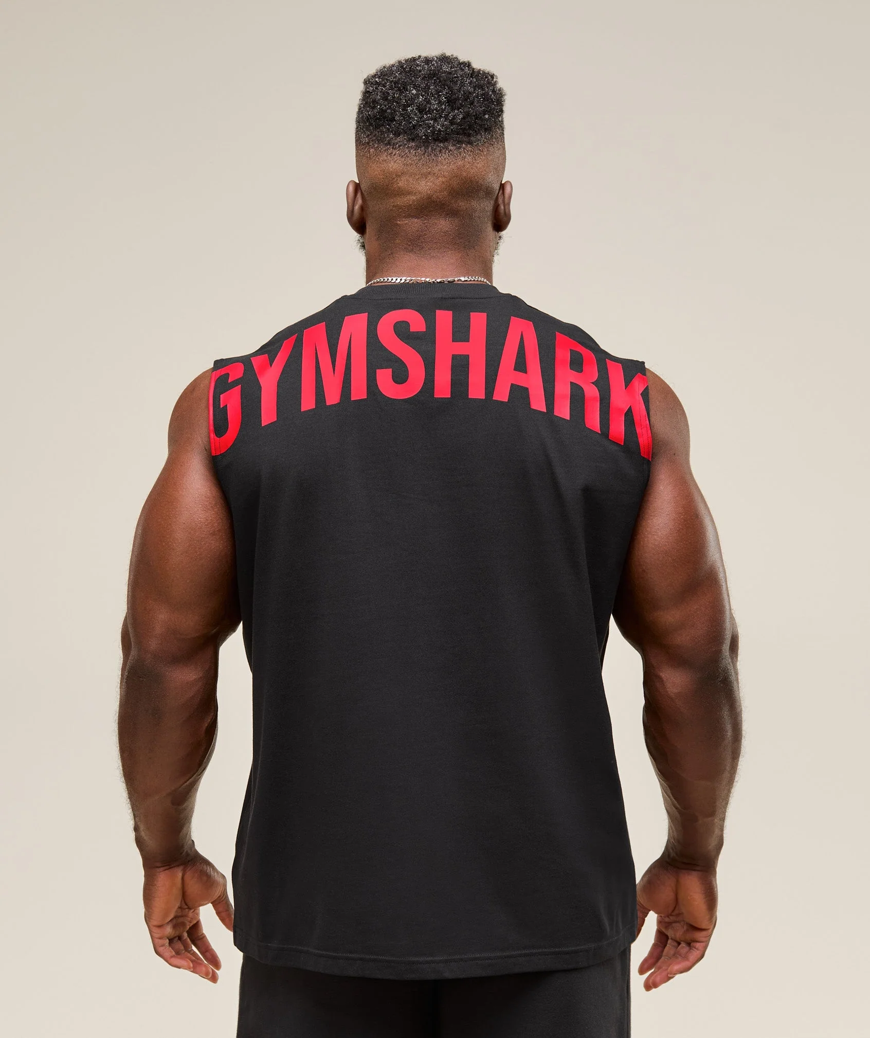 Gymshark Power Cut Off Tank - Black/Conditioning Red