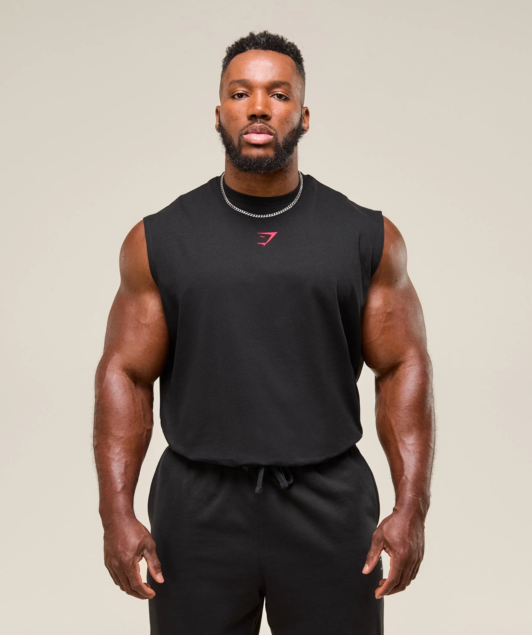 Gymshark Power Cut Off Tank - Black/Conditioning Red - Image 4