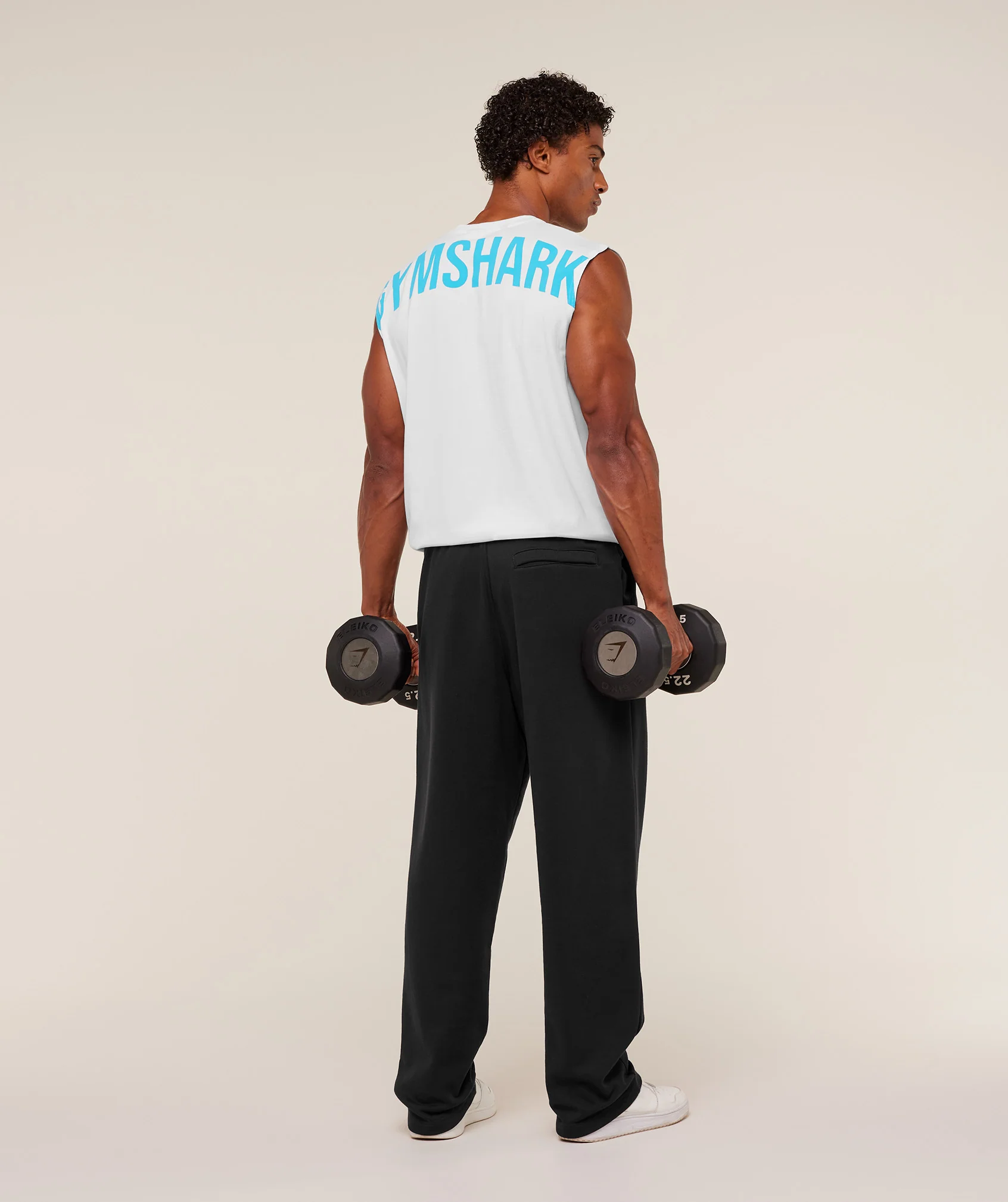 Gymshark Power Cut Off Tank - GS White/GS Brand Blue - Image 4