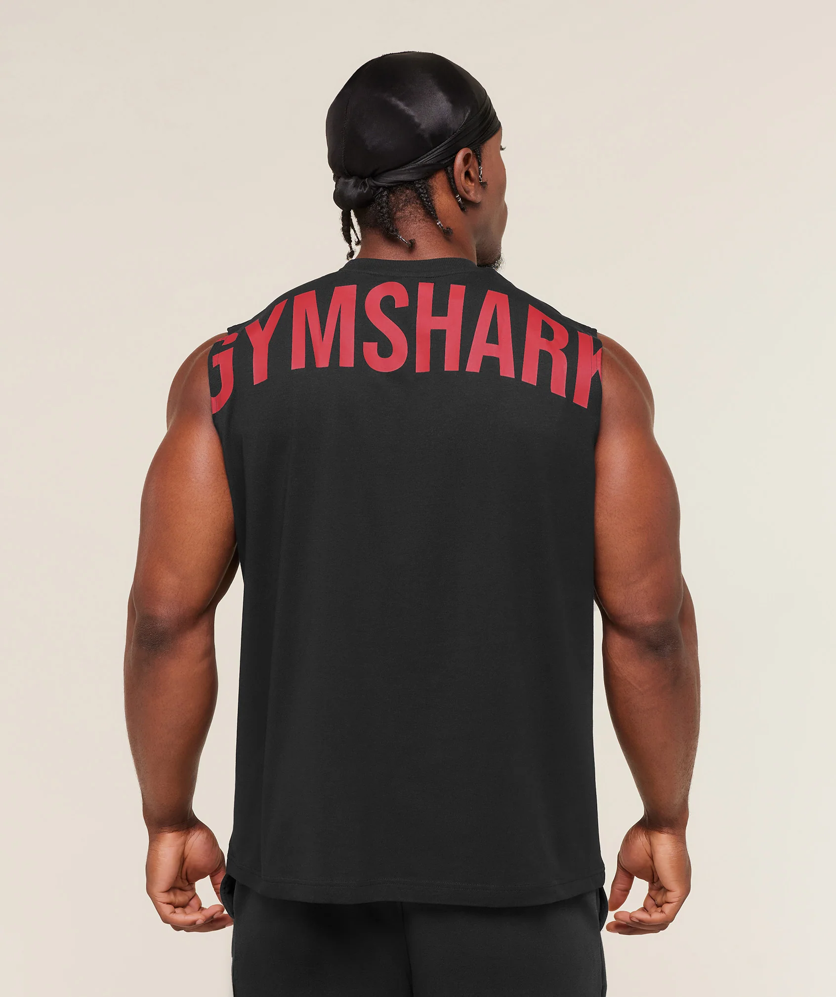 Gymshark Power Cut Off Tank - Black/Conditioning Red - Image 3