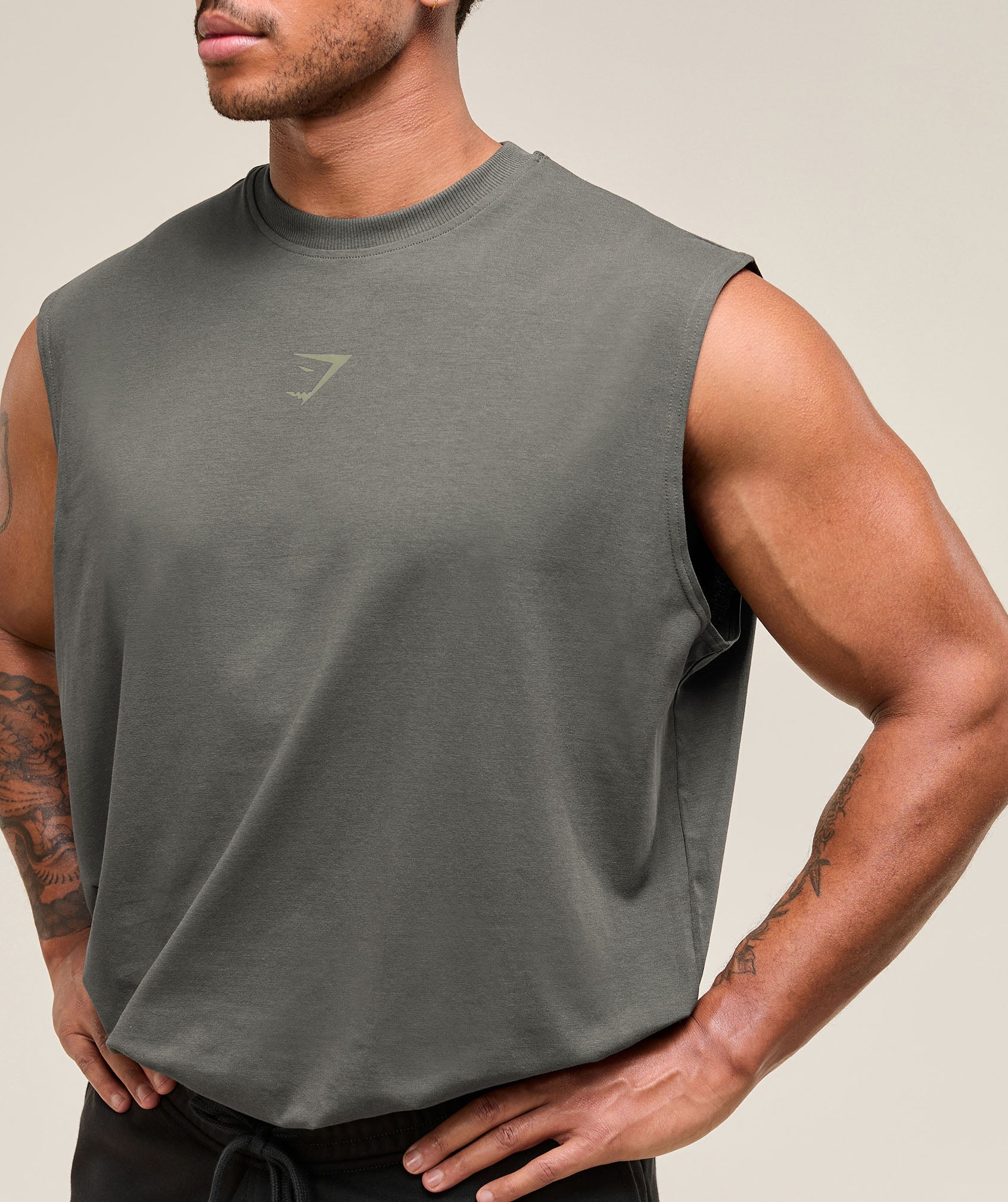 Gymshark Power Cut Off Tank - Strength Green - Image 7