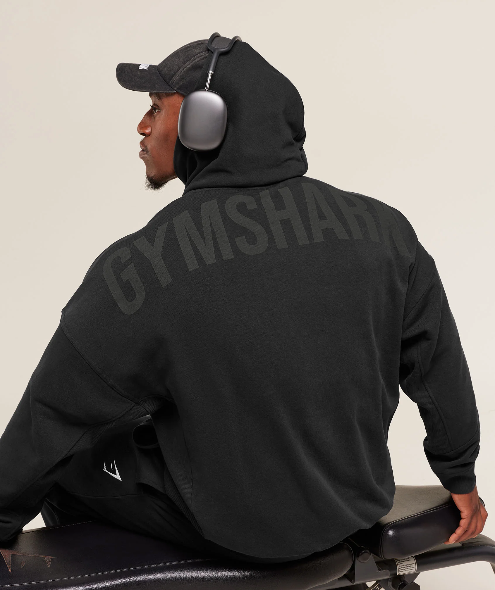 Gymshark Power Oversized Hoodie - Black/Asphalt Grey - Image 6