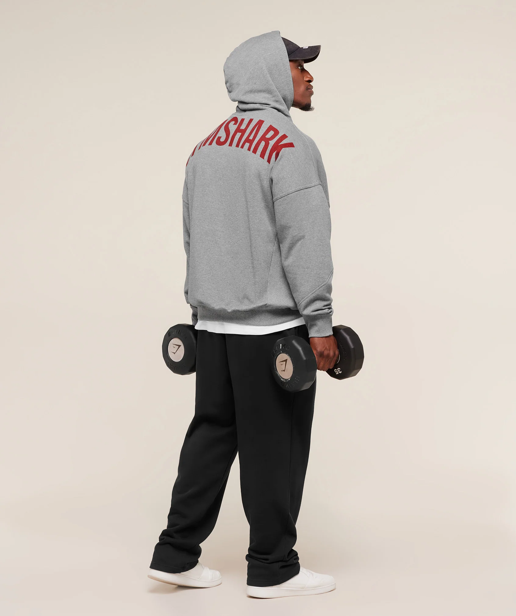 Gymshark Power Oversized Hoodie - Charcoal Core Marl - Image 4
