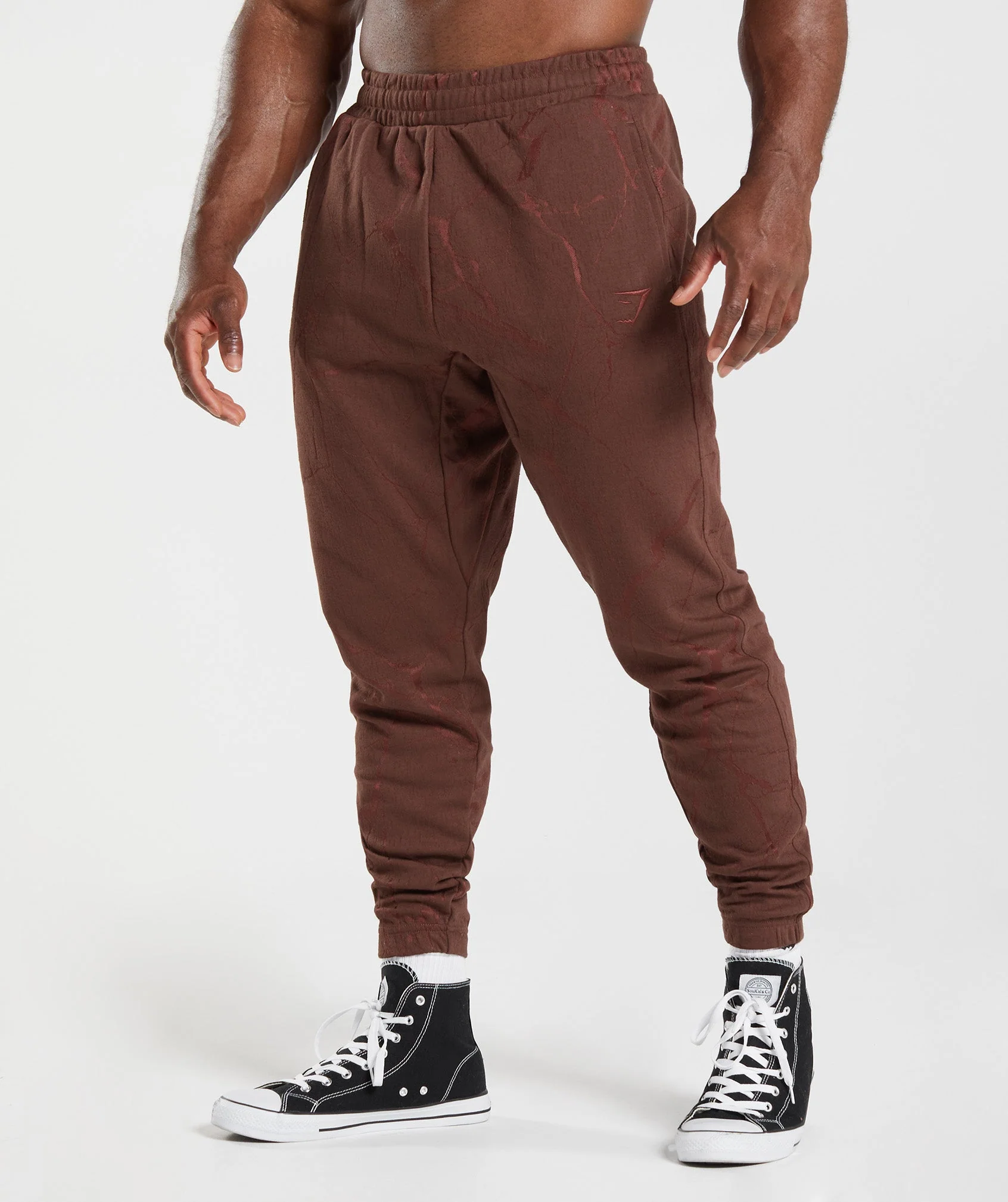 Gymshark Power Joggers - Cherry Brown Print