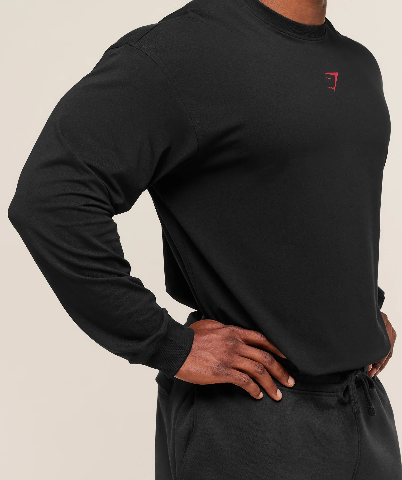 Gymshark Power Long Sleeve T-Shirt - Black/Conditioning Red - Image 6