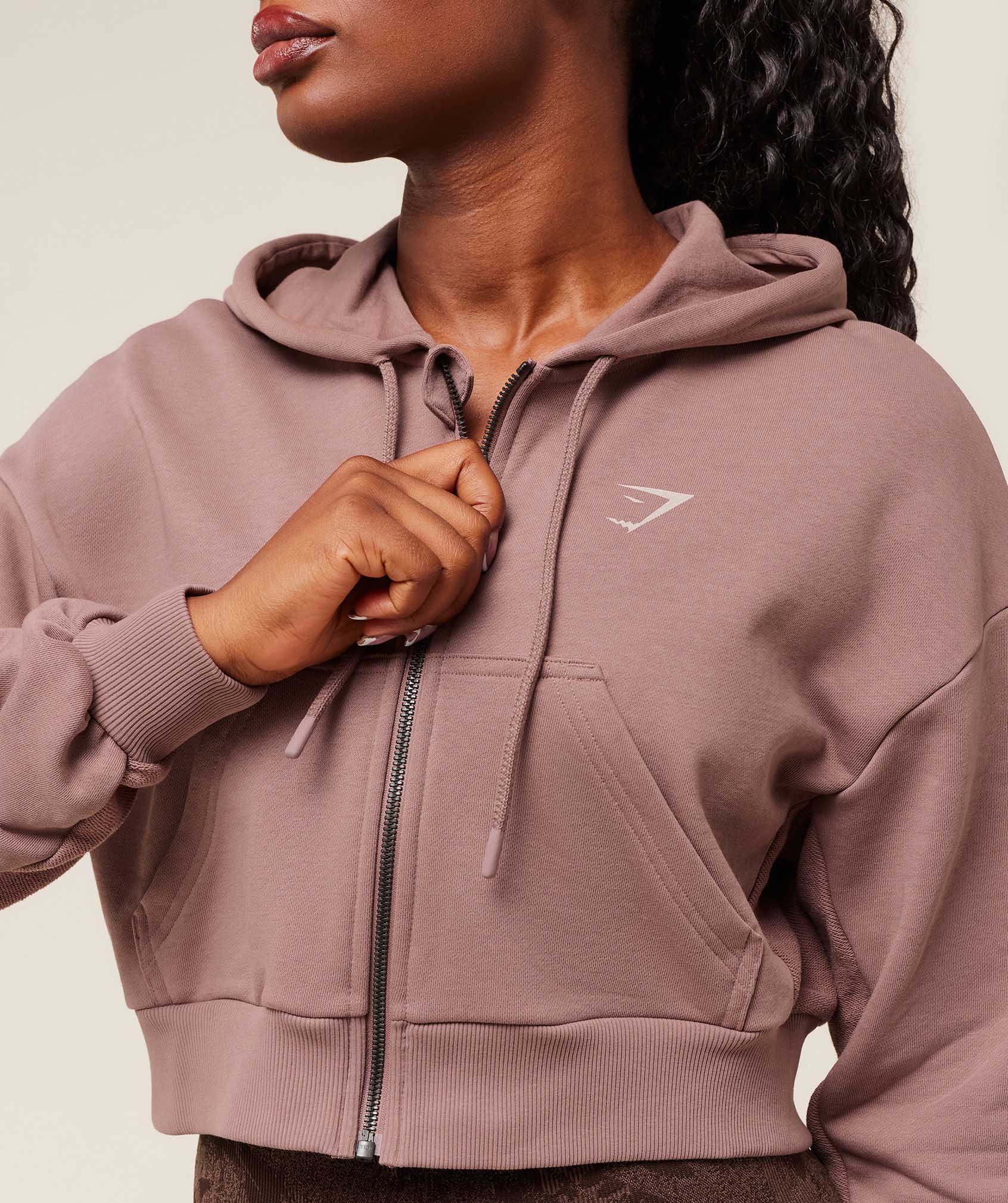 Gymshark Power Midi Zip Hoodie - Chestnut Pink - Image 5