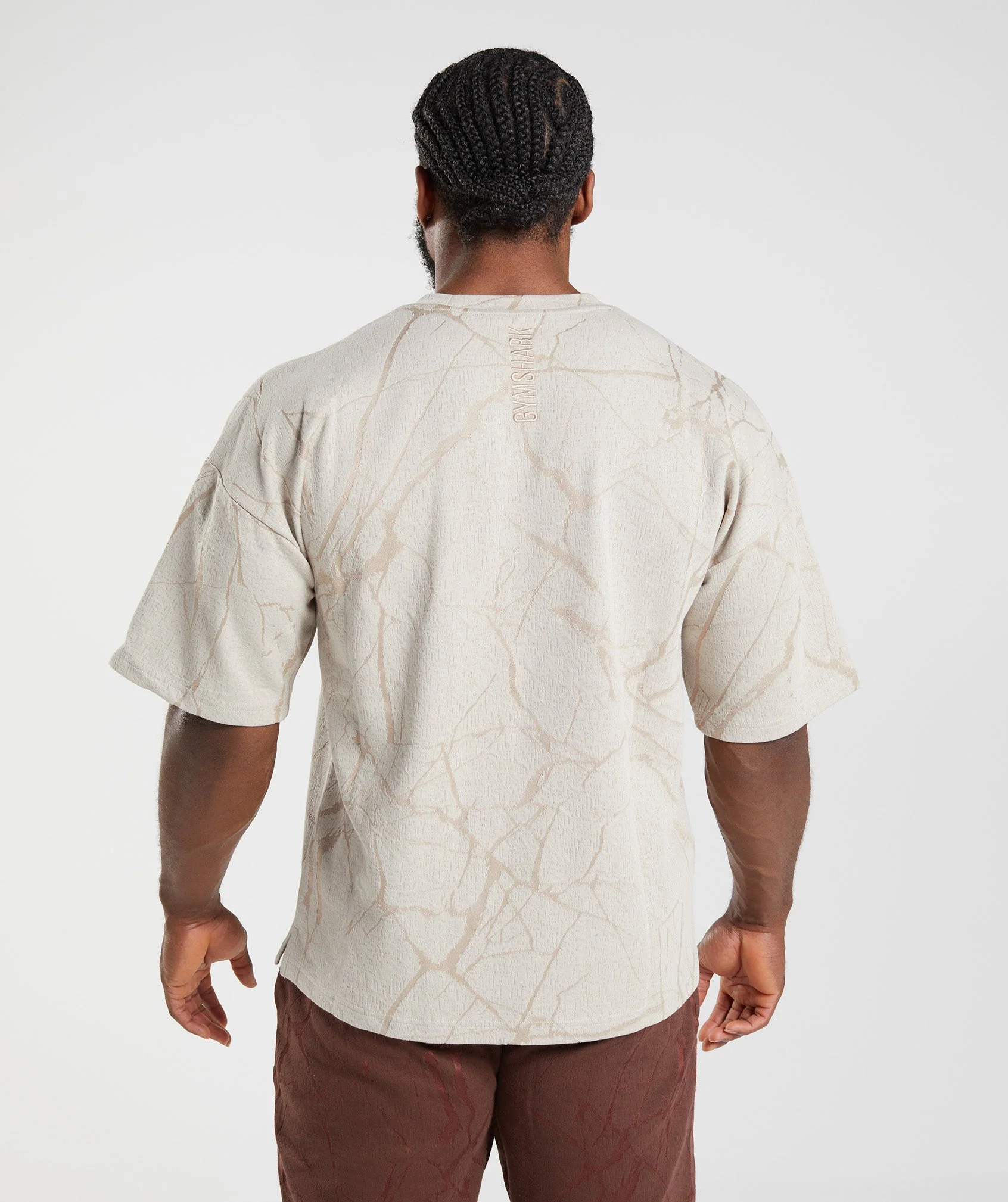 Gymshark Power Short Sleeve Crew - Pebble Grey Print - Image 2