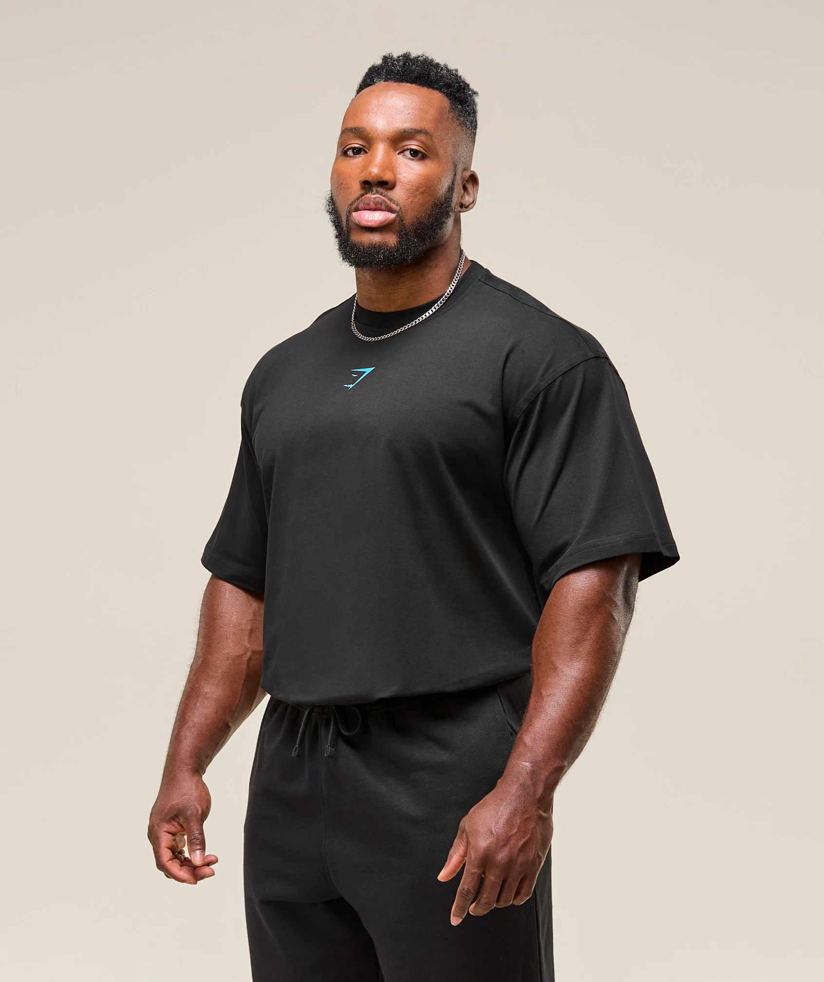 Gymshark Power T-Shirt - Black/Brand Blue - Image 4