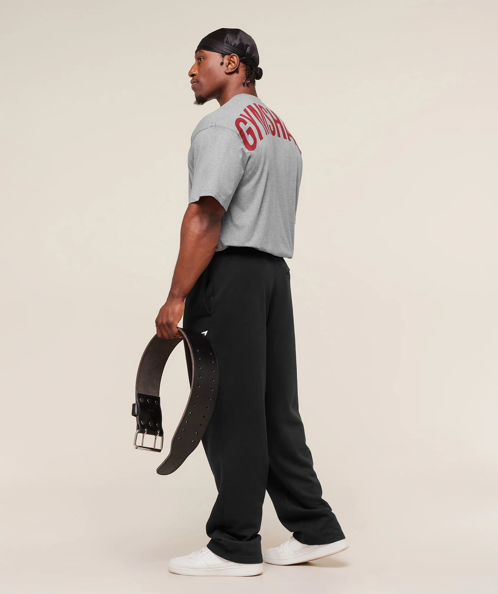 Gymshark Power T-Shirt - Charcoal Core Marl/Sets Red - Image 7