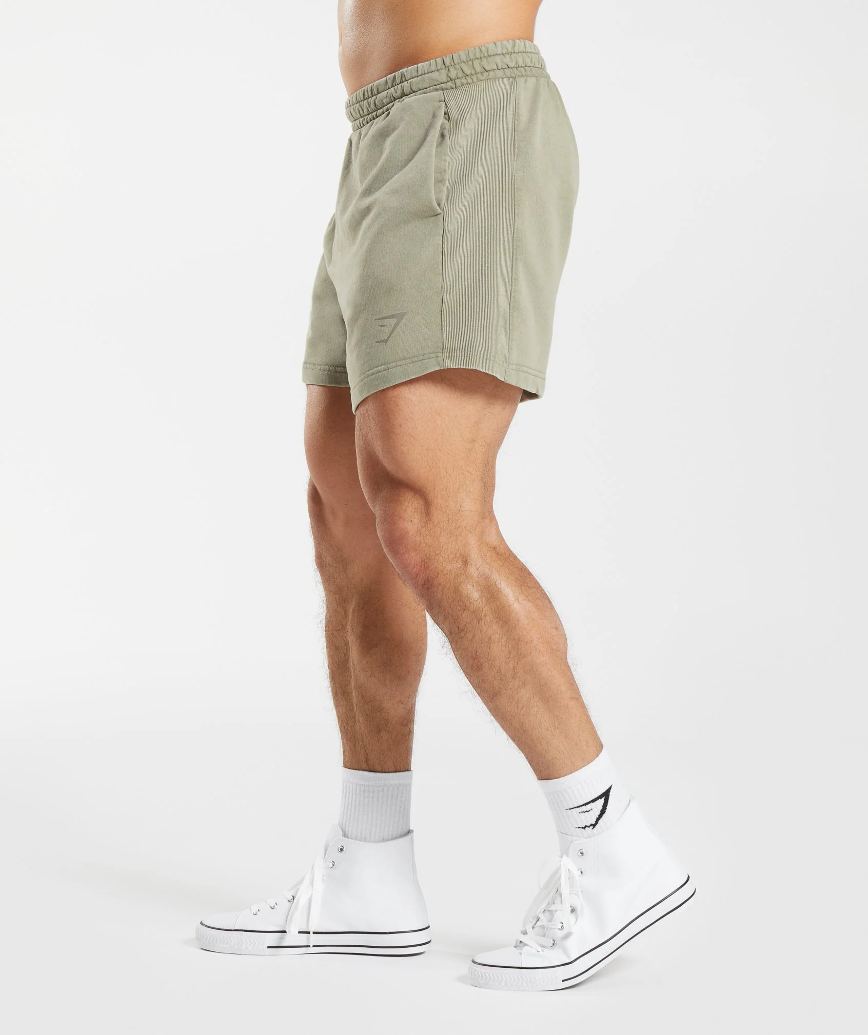 Gymshark Power Washed 5" Shorts - Ecru Brown - Image 3