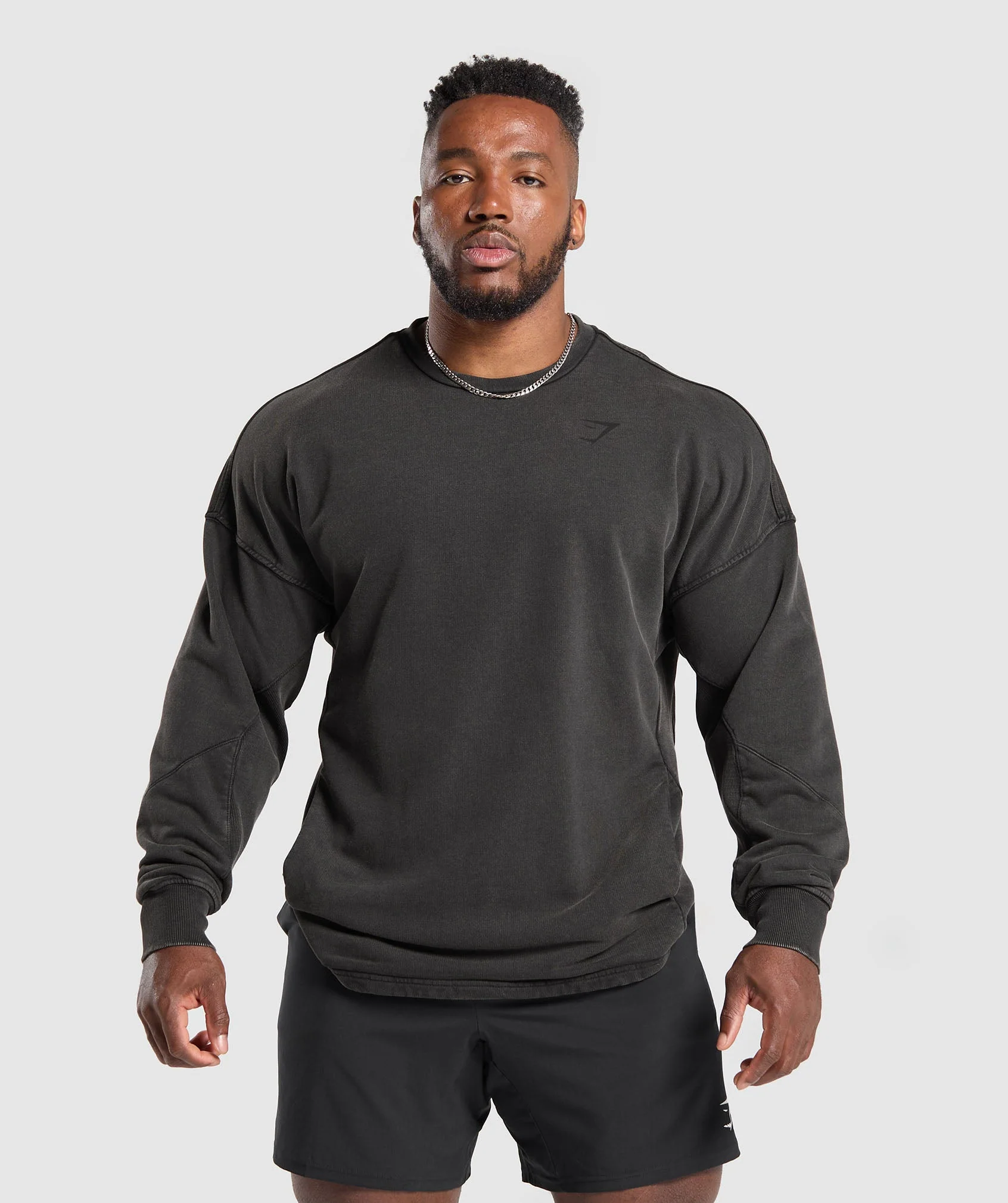 Gymshark Power Washed Crew - Black - Image 2