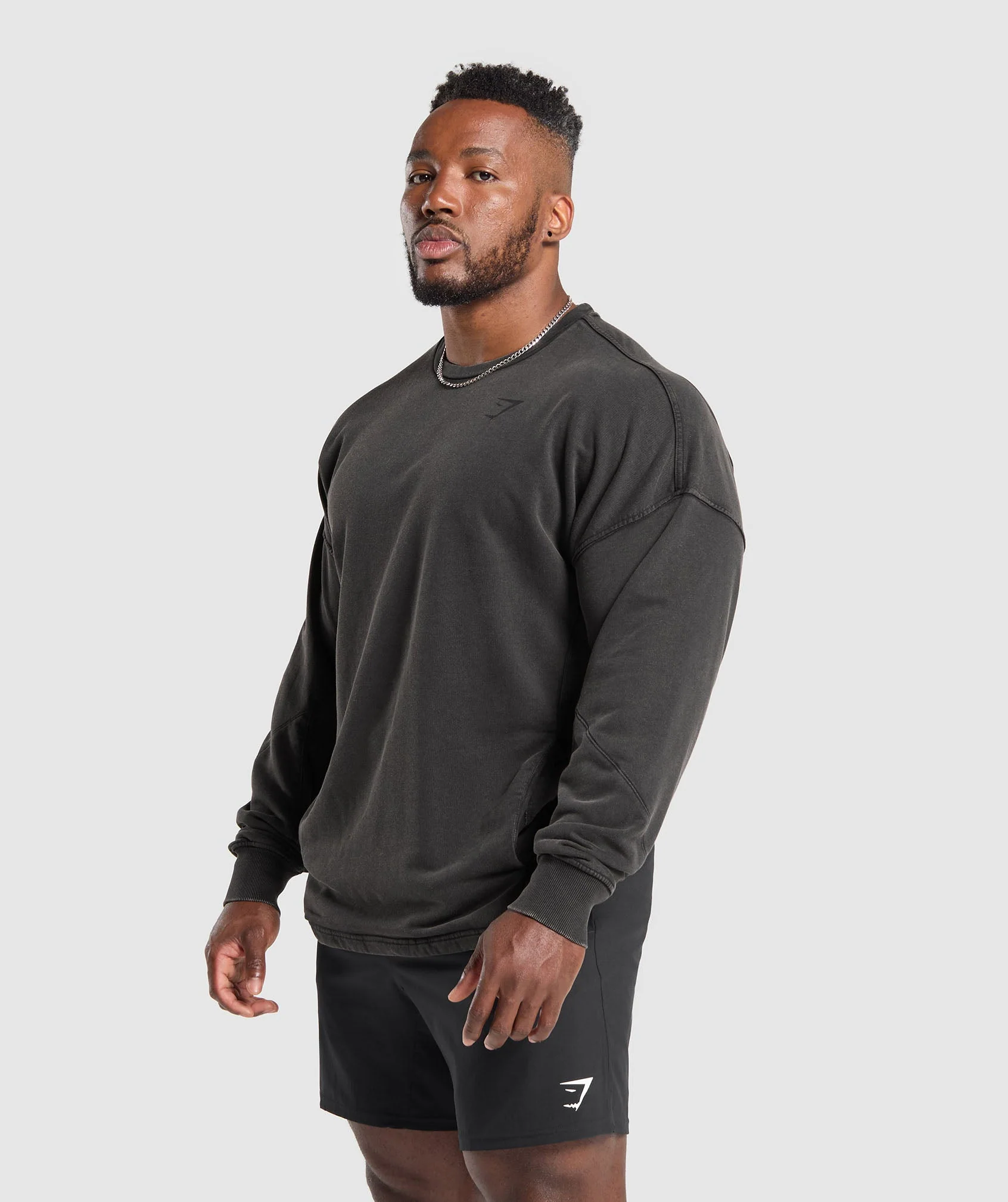 Gymshark Power Washed Crew - Black - Image 3