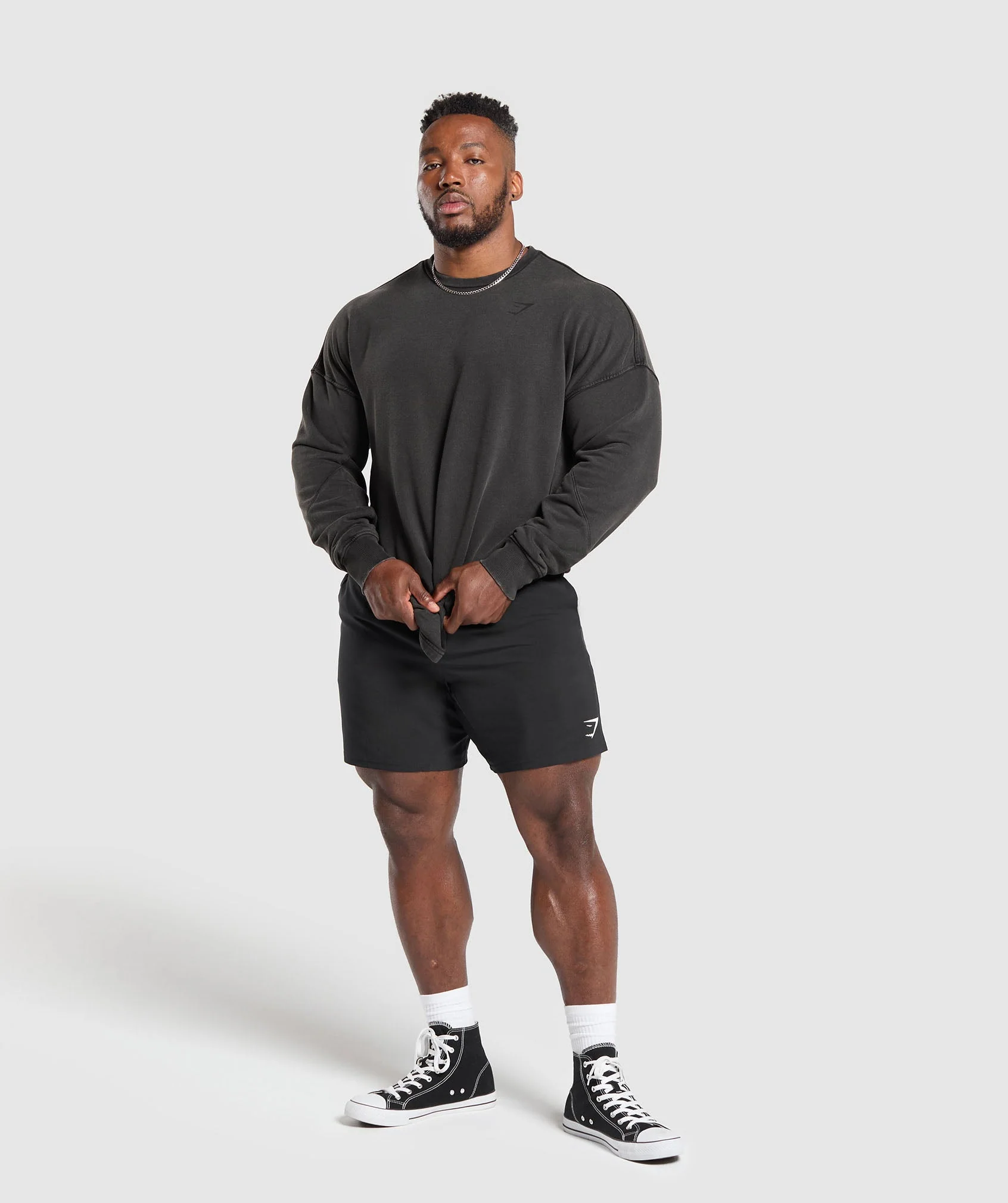 Gymshark Power Washed Crew - Black - Image 4