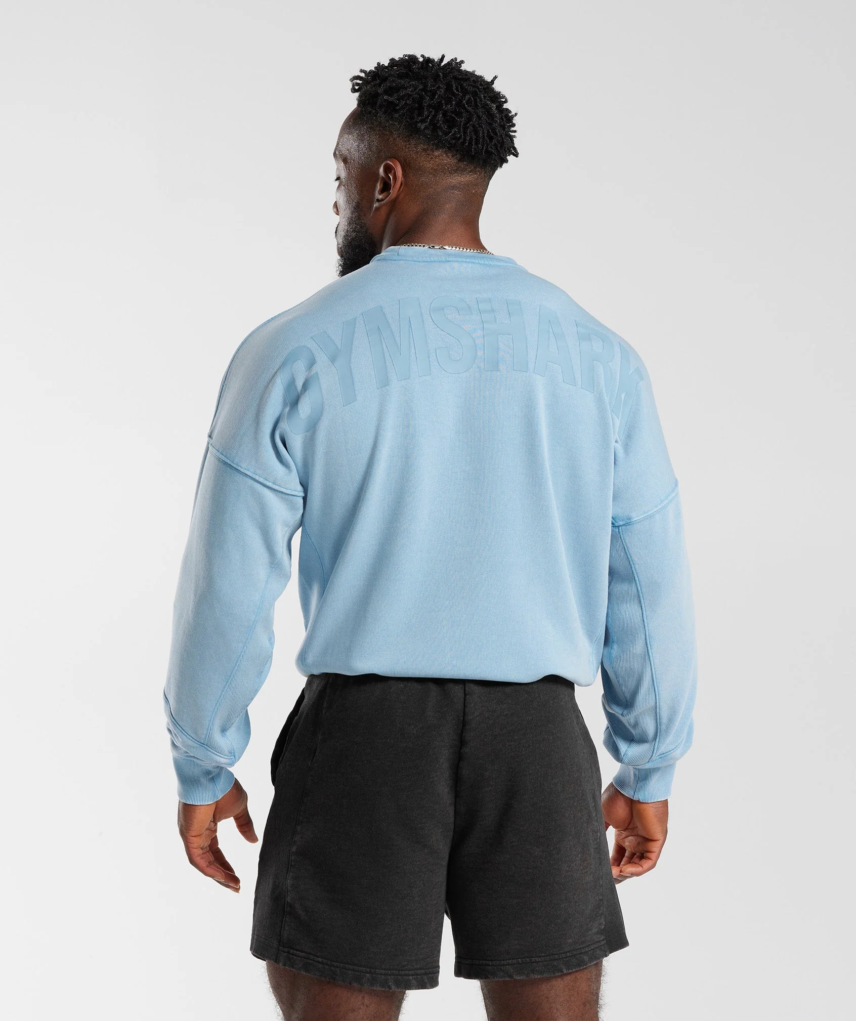 Gymshark Power Washed Crew - Ozone Blue - Image 2
