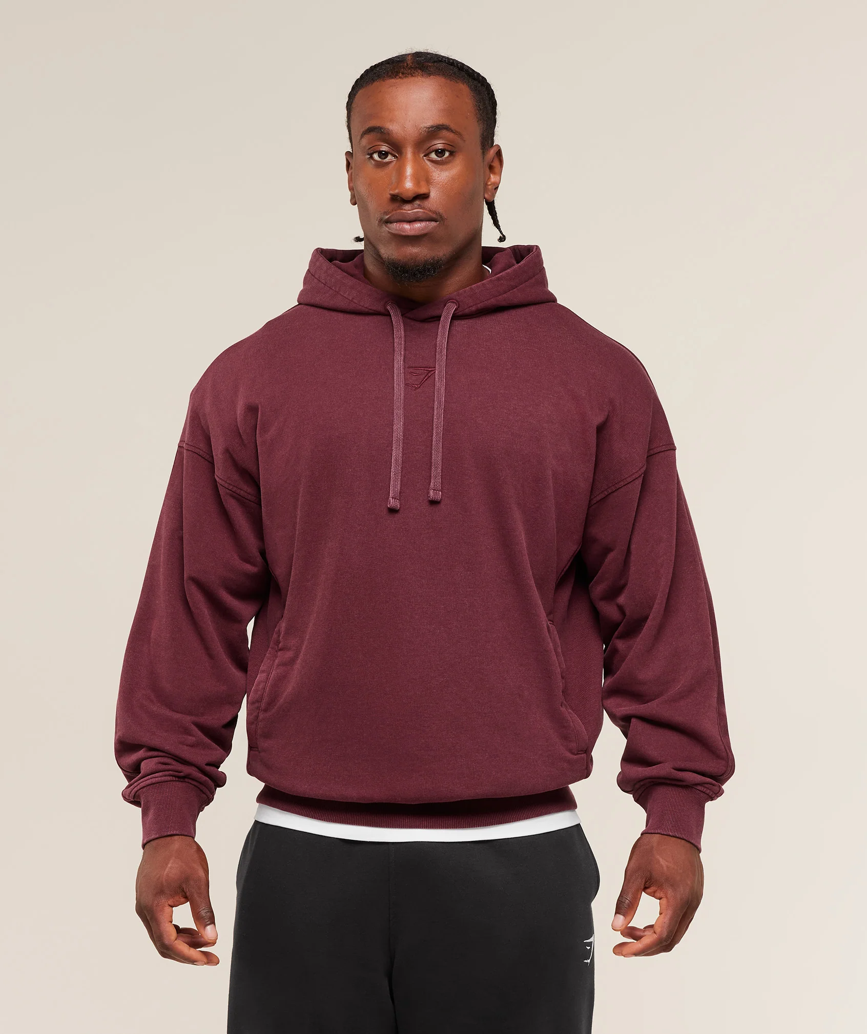 Gymshark Power Washed Hoodie - GS Rich Maroon - Image 3