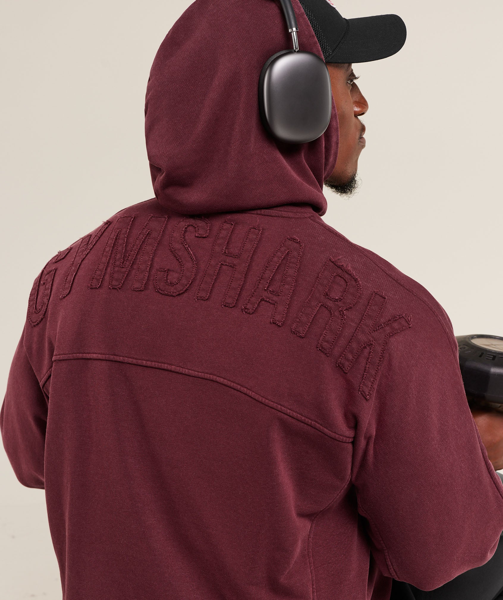 Gymshark Power Washed Hoodie - GS Rich Maroon - Image 5